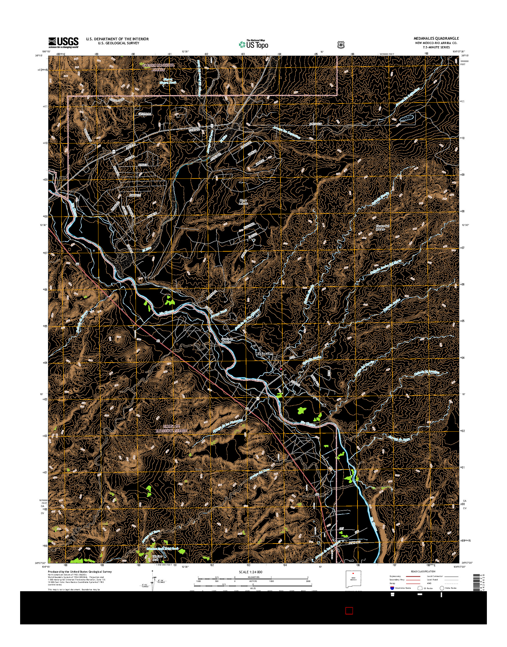 USGS US TOPO 7.5-MINUTE MAP FOR MEDANALES, NM 2017