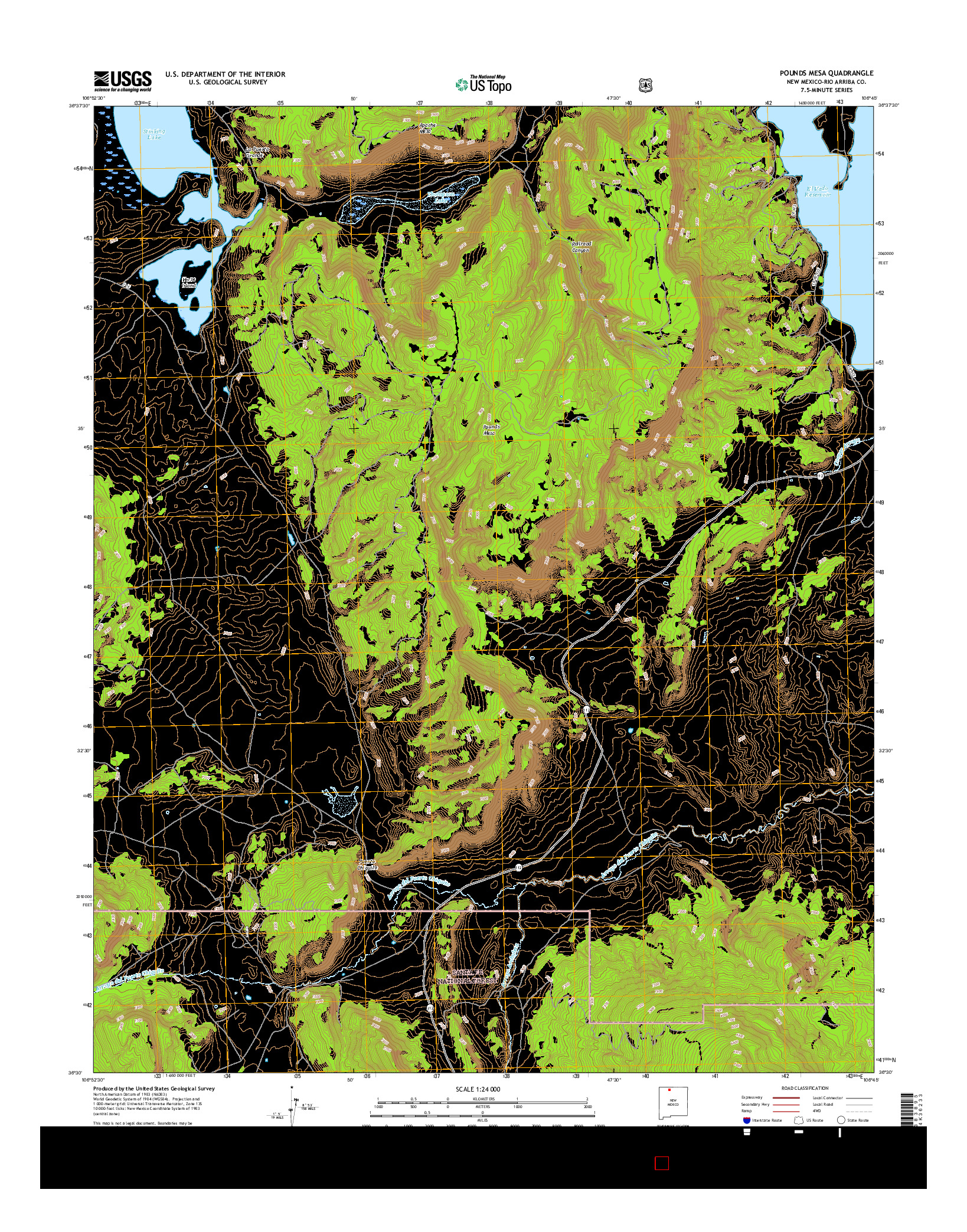 USGS US TOPO 7.5-MINUTE MAP FOR POUNDS MESA, NM 2017