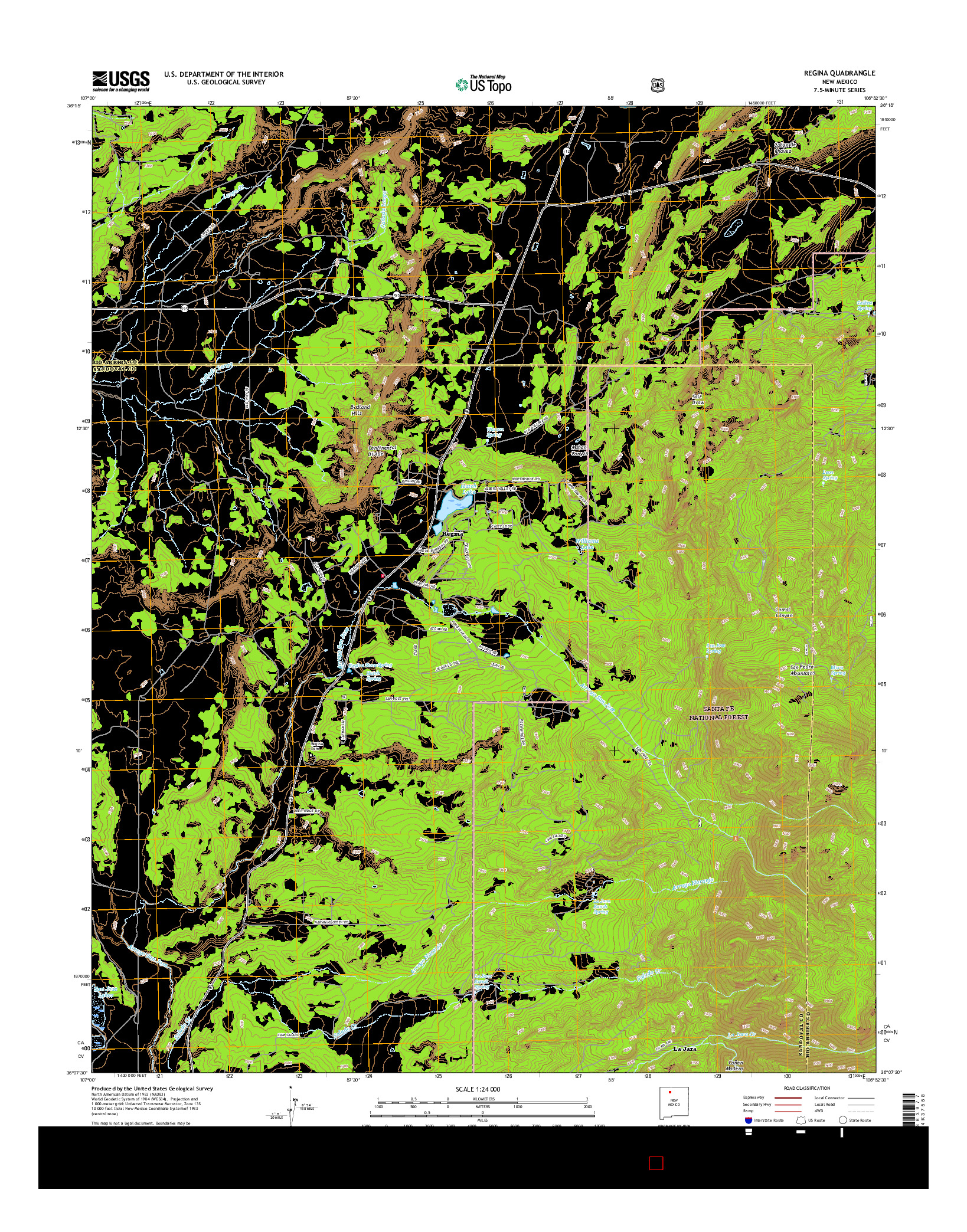 USGS US TOPO 7.5-MINUTE MAP FOR REGINA, NM 2017