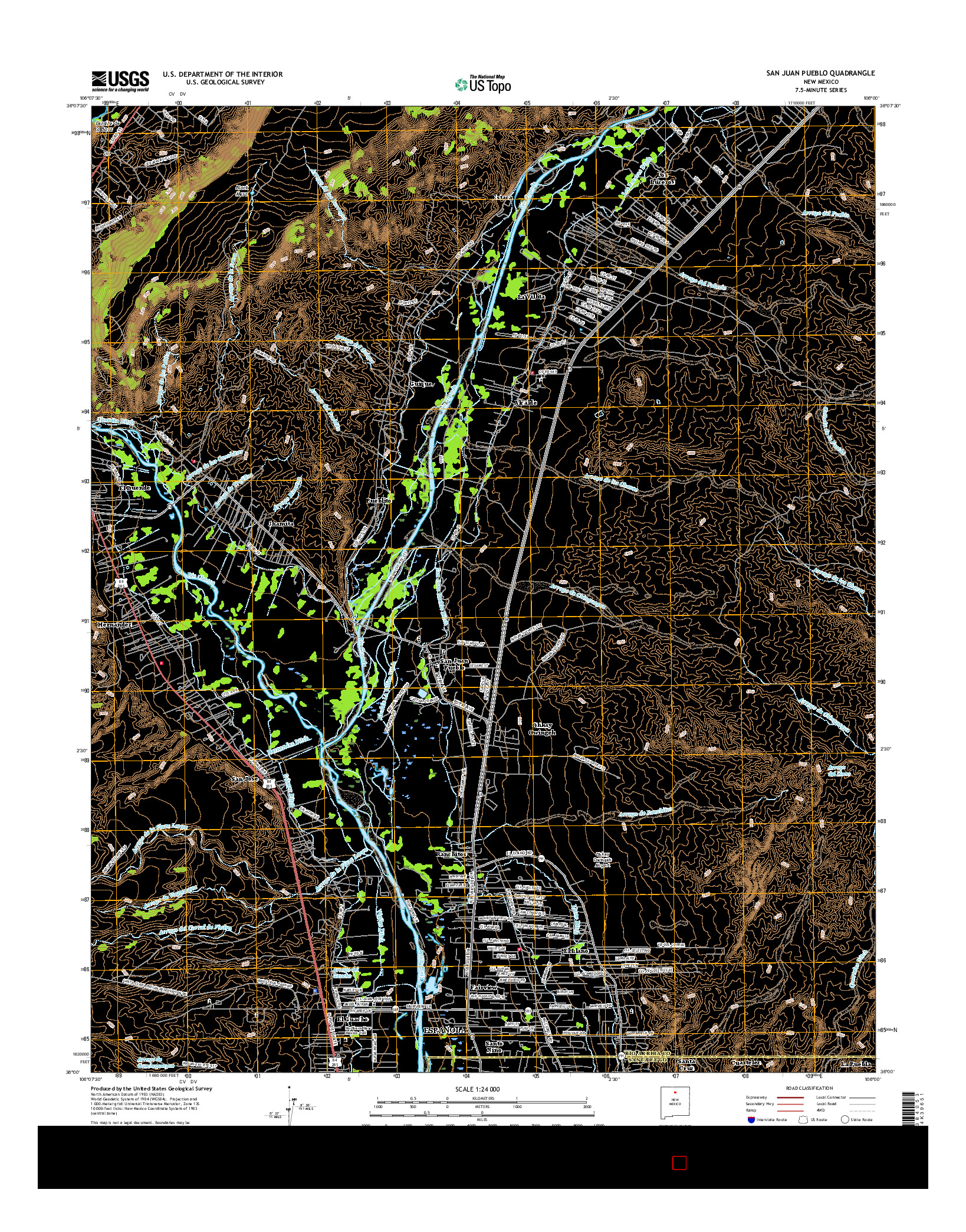 USGS US TOPO 7.5-MINUTE MAP FOR SAN JUAN PUEBLO, NM 2017