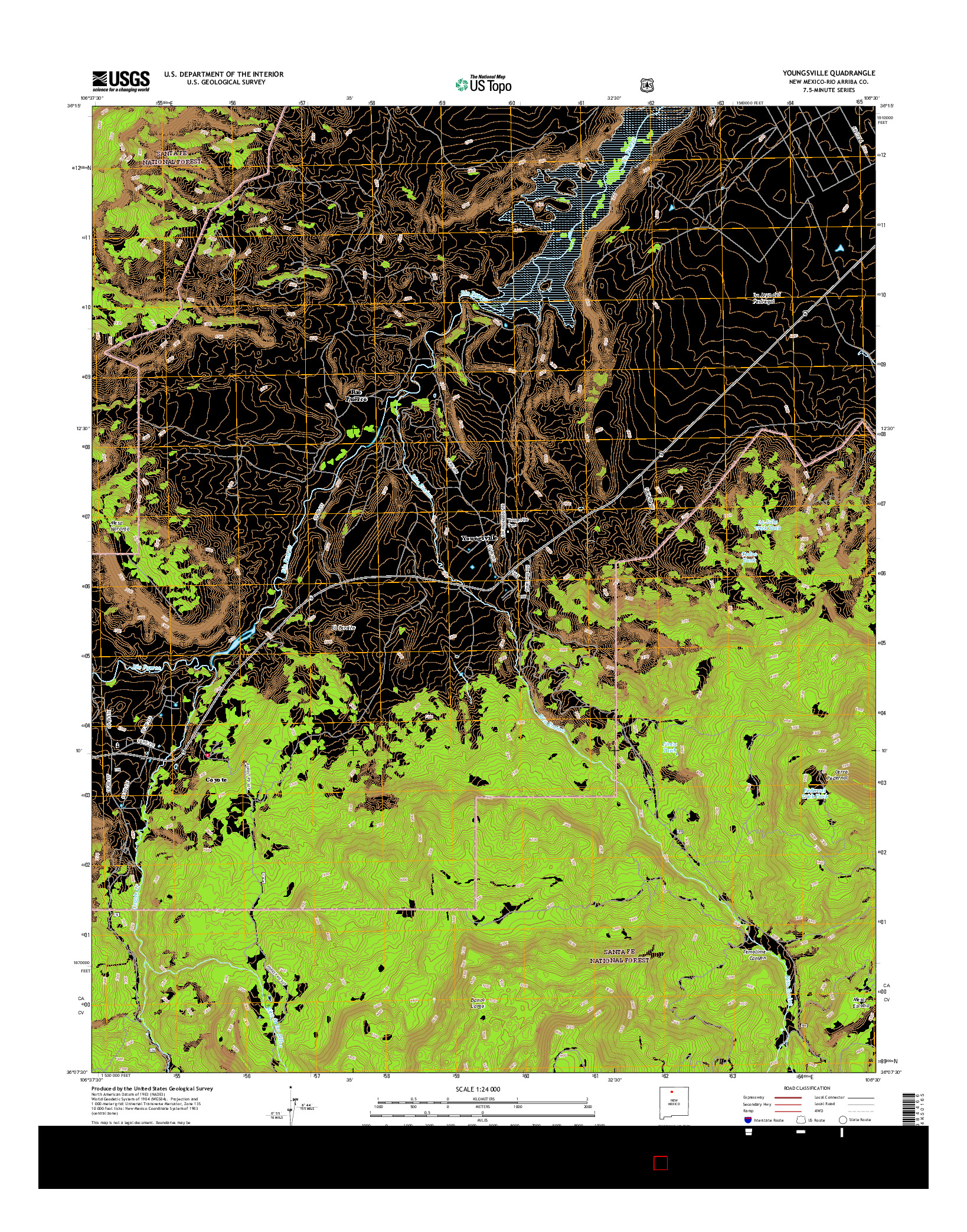 USGS US TOPO 7.5-MINUTE MAP FOR YOUNGSVILLE, NM 2017