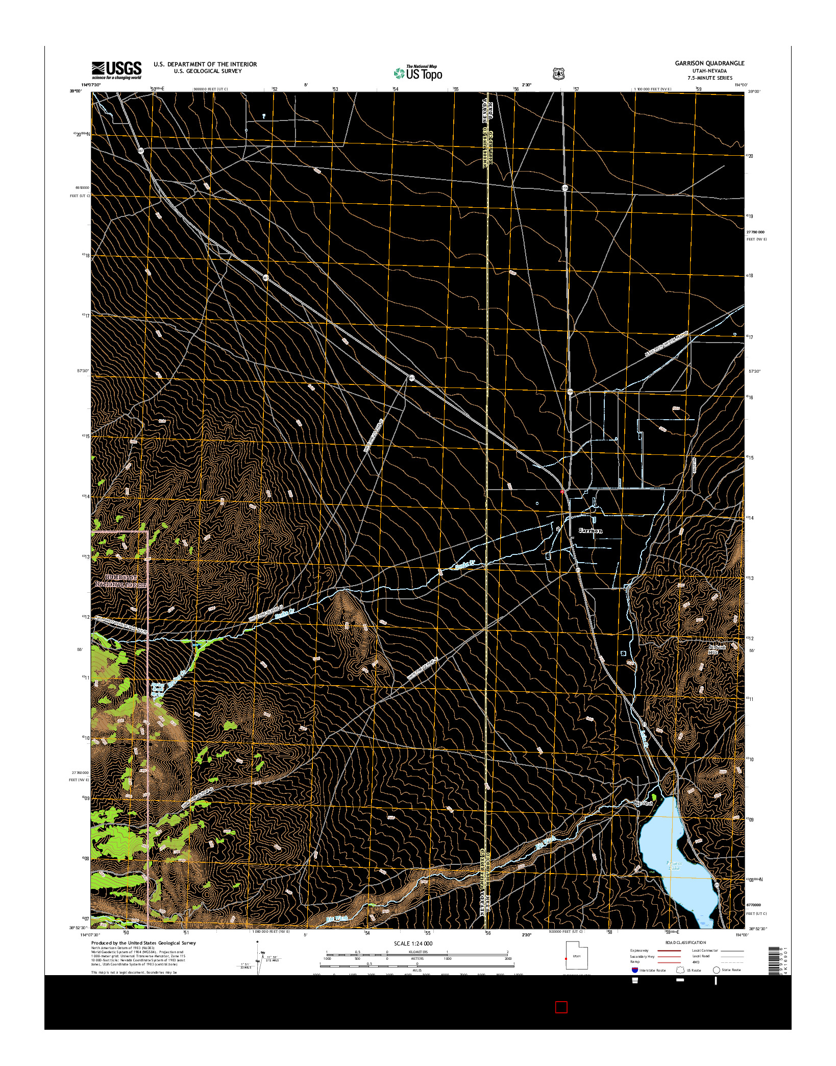 USGS US TOPO 7.5-MINUTE MAP FOR GARRISON, UT-NV 2017