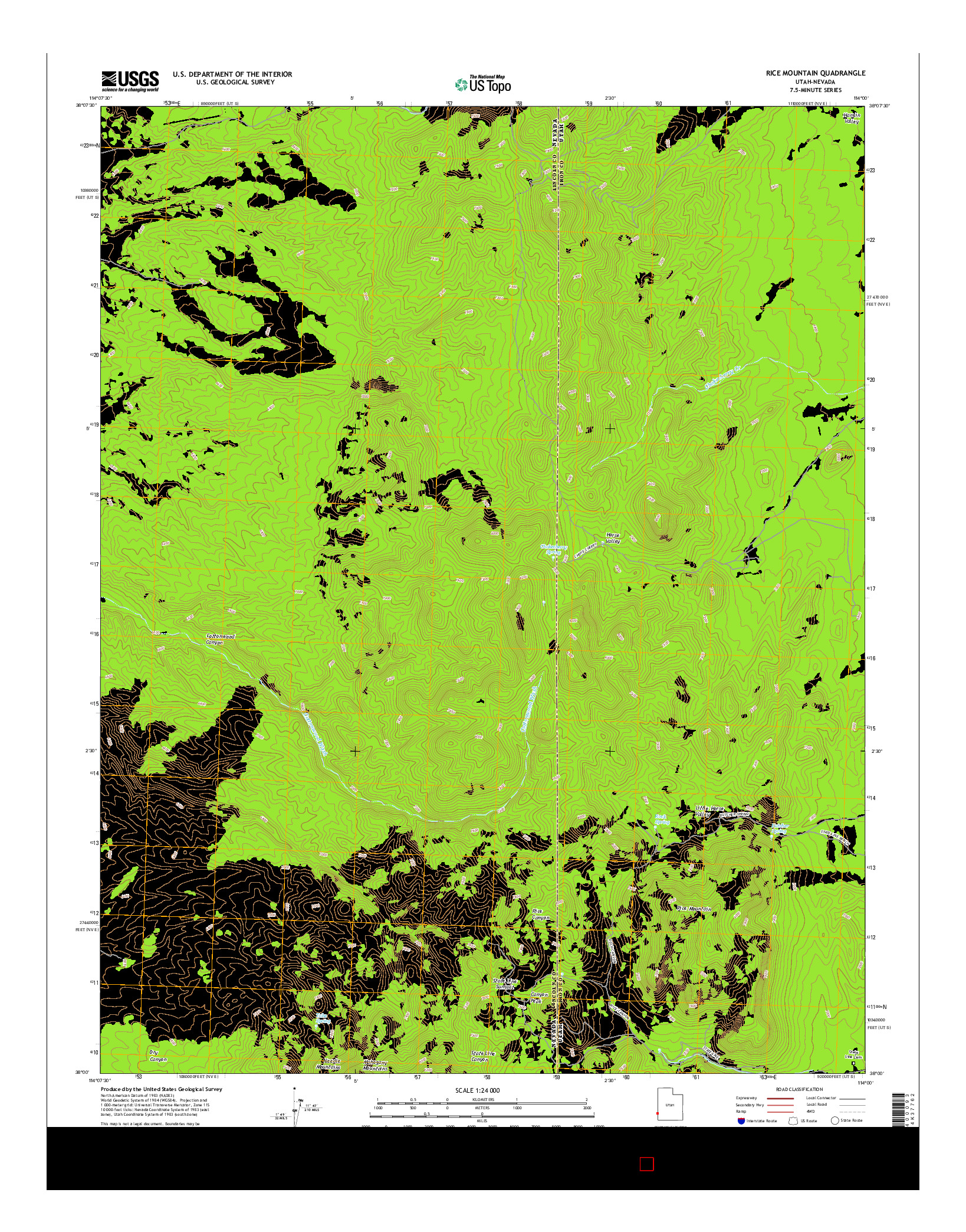 USGS US TOPO 7.5-MINUTE MAP FOR RICE MOUNTAIN, UT-NV 2017