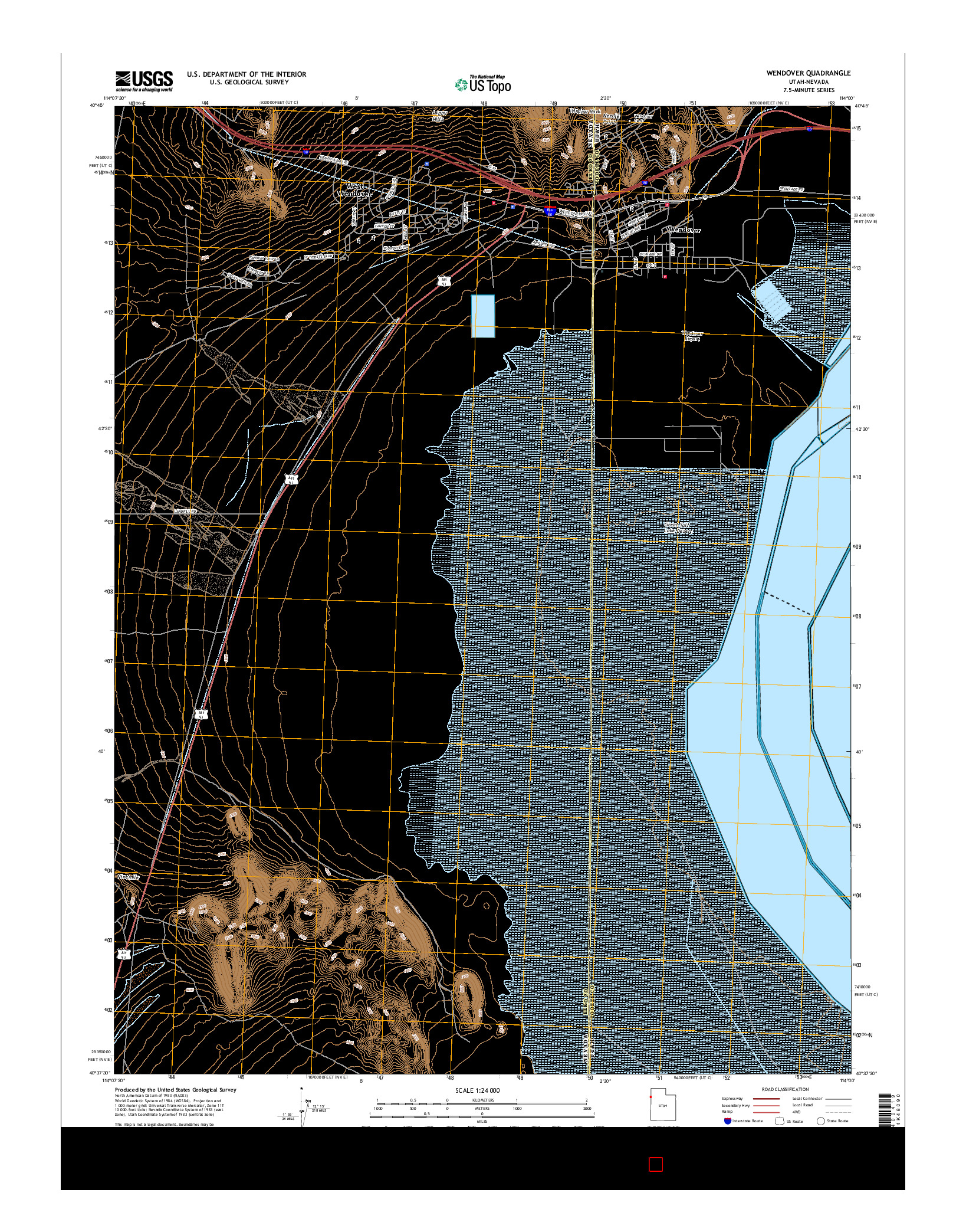 USGS US TOPO 7.5-MINUTE MAP FOR WENDOVER, UT-NV 2017