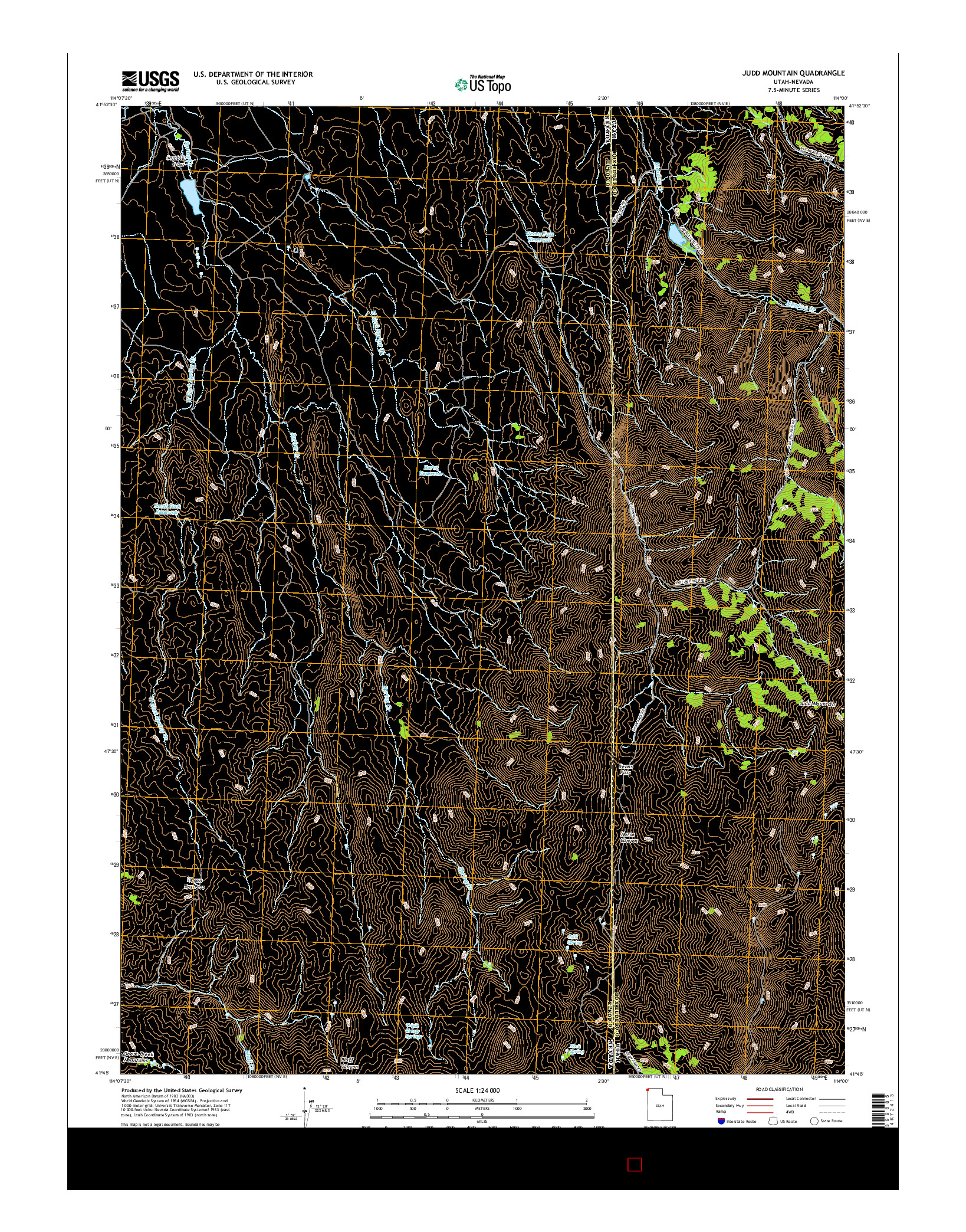 USGS US TOPO 7.5-MINUTE MAP FOR JUDD MOUNTAIN, UT-NV 2017