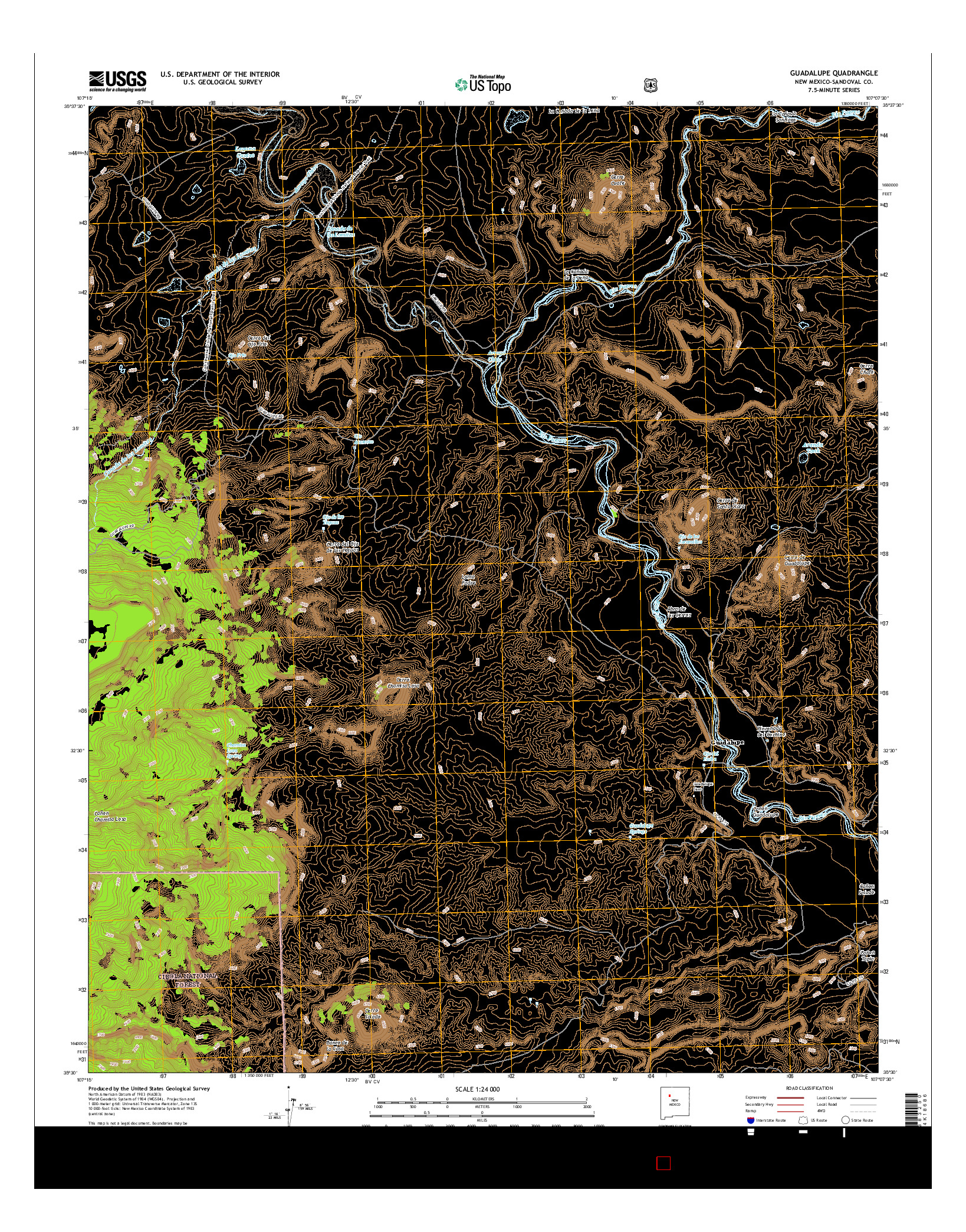 USGS US TOPO 7.5-MINUTE MAP FOR GUADALUPE, NM 2017