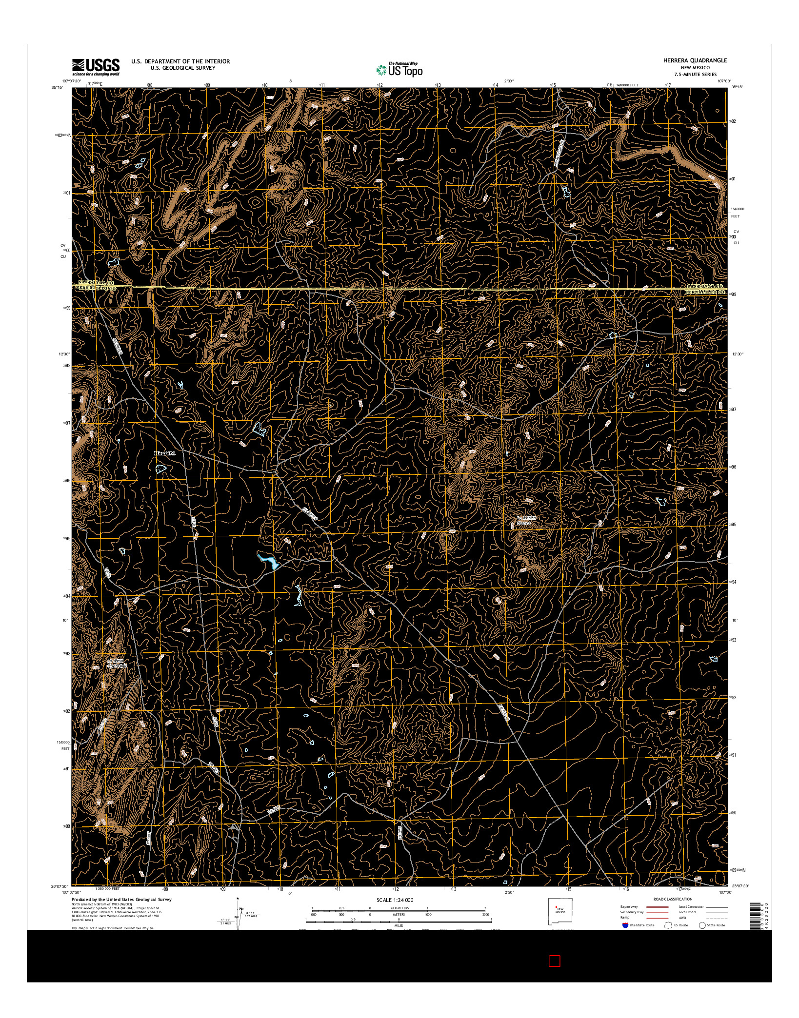USGS US TOPO 7.5-MINUTE MAP FOR HERRERA, NM 2017