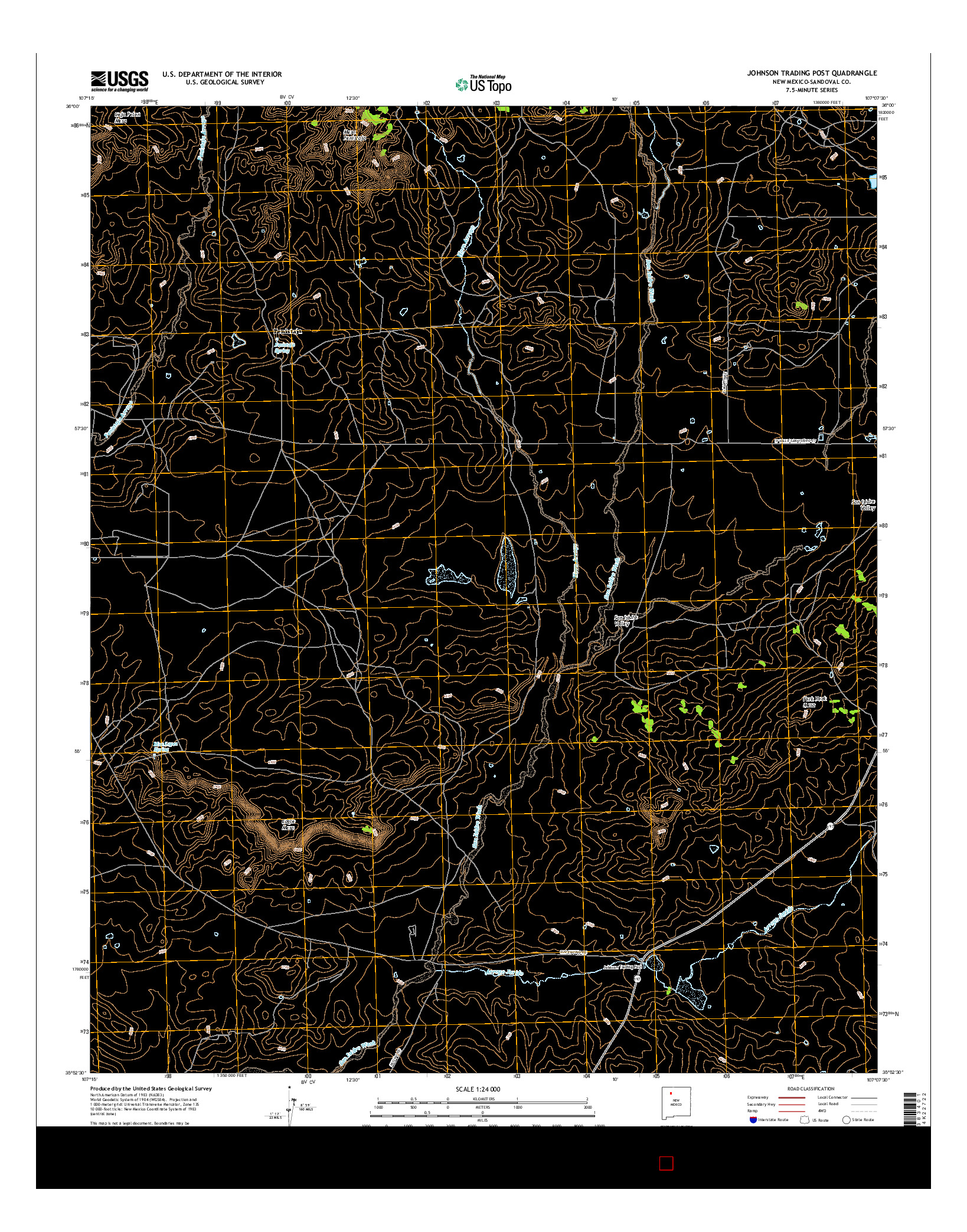 USGS US TOPO 7.5-MINUTE MAP FOR JOHNSON TRADING POST, NM 2017