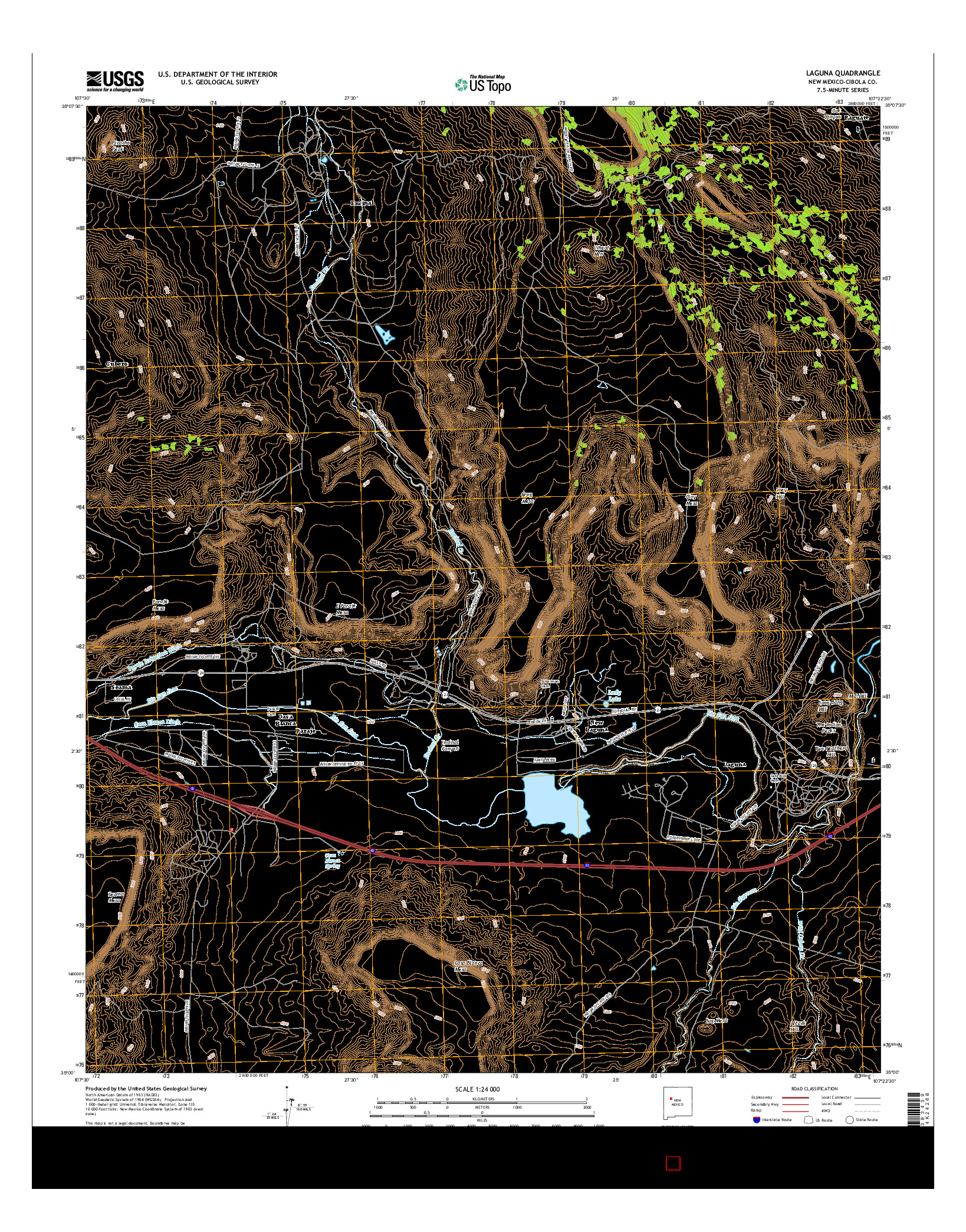 USGS US TOPO 7.5-MINUTE MAP FOR LAGUNA, NM 2017