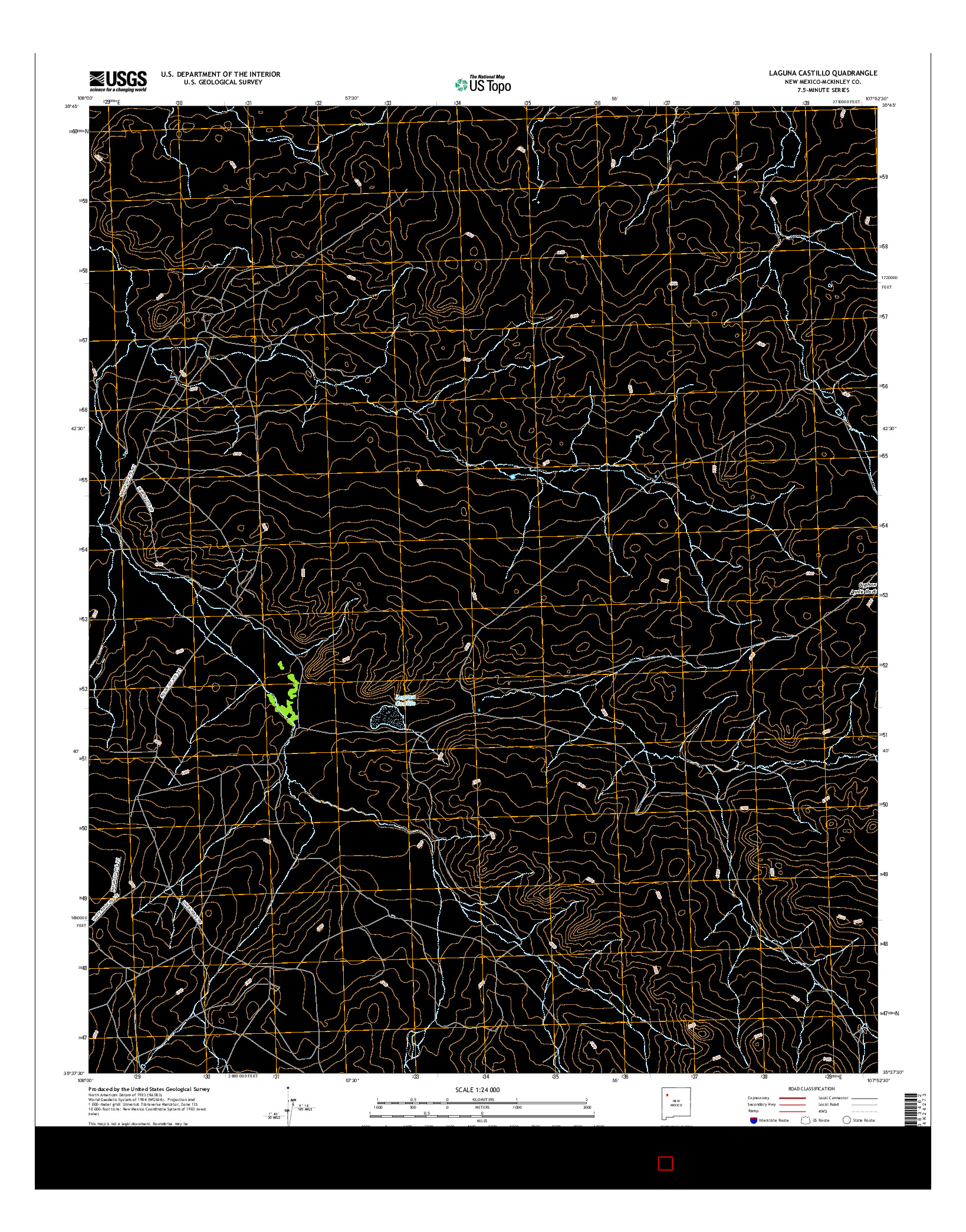 USGS US TOPO 7.5-MINUTE MAP FOR LAGUNA CASTILLO, NM 2017