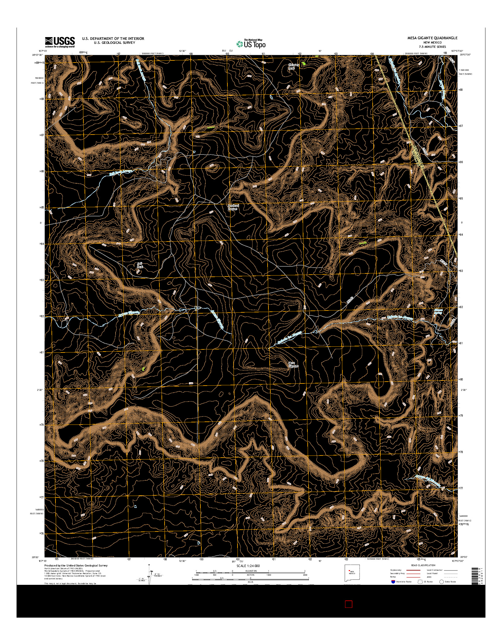 USGS US TOPO 7.5-MINUTE MAP FOR MESA GIGANTE, NM 2017