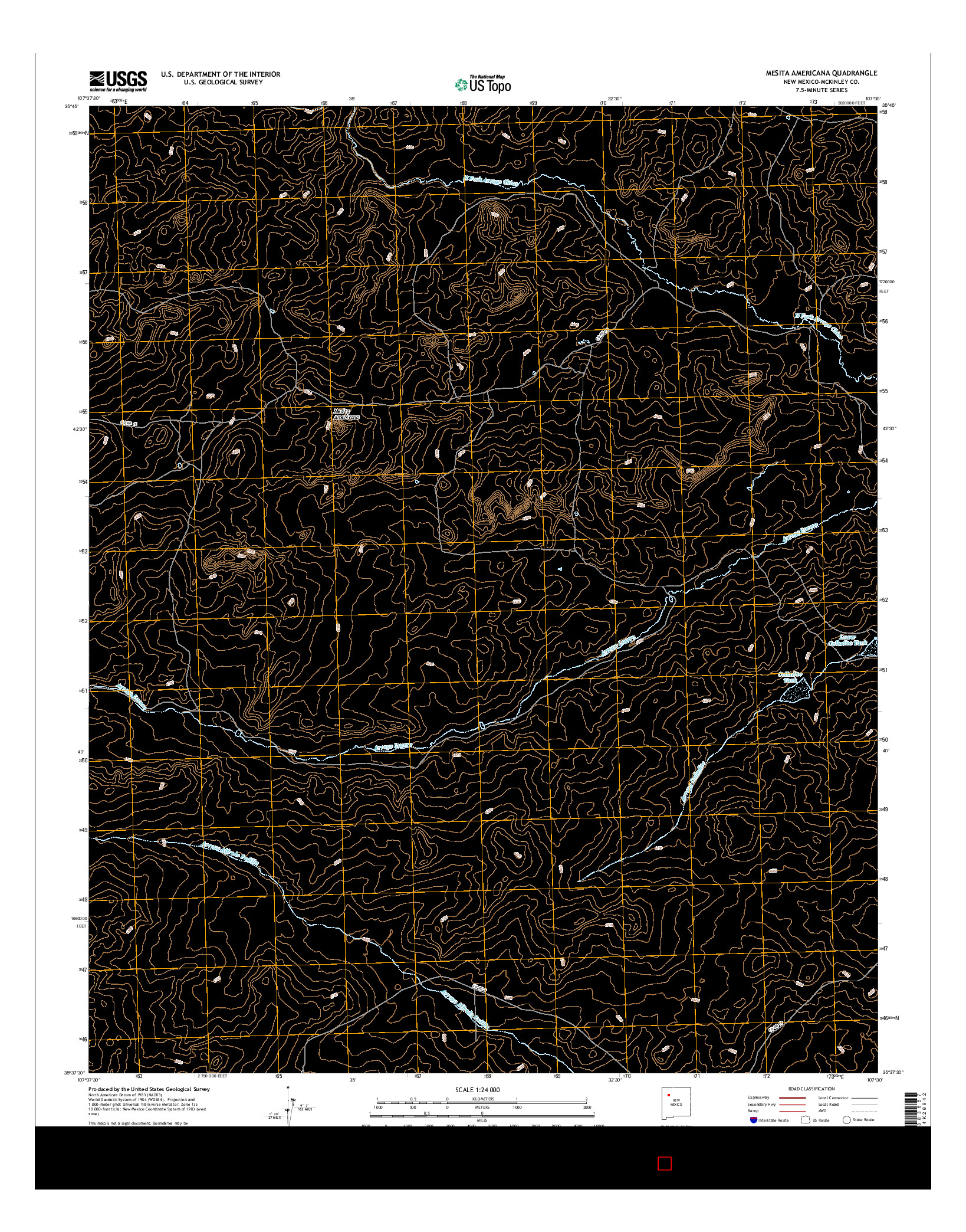 USGS US TOPO 7.5-MINUTE MAP FOR MESITA AMERICANA, NM 2017