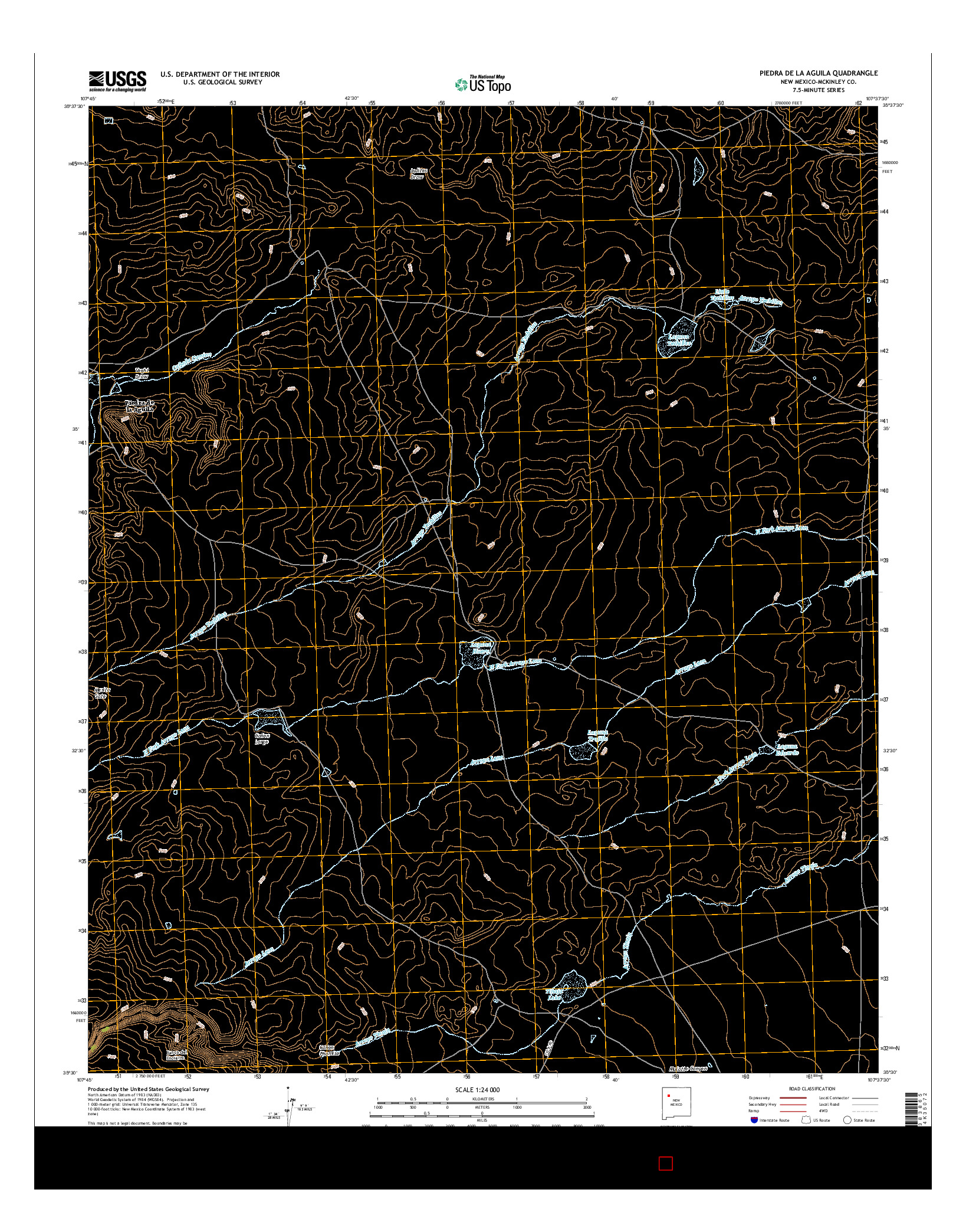 USGS US TOPO 7.5-MINUTE MAP FOR PIEDRA DE LA AGUILA, NM 2017