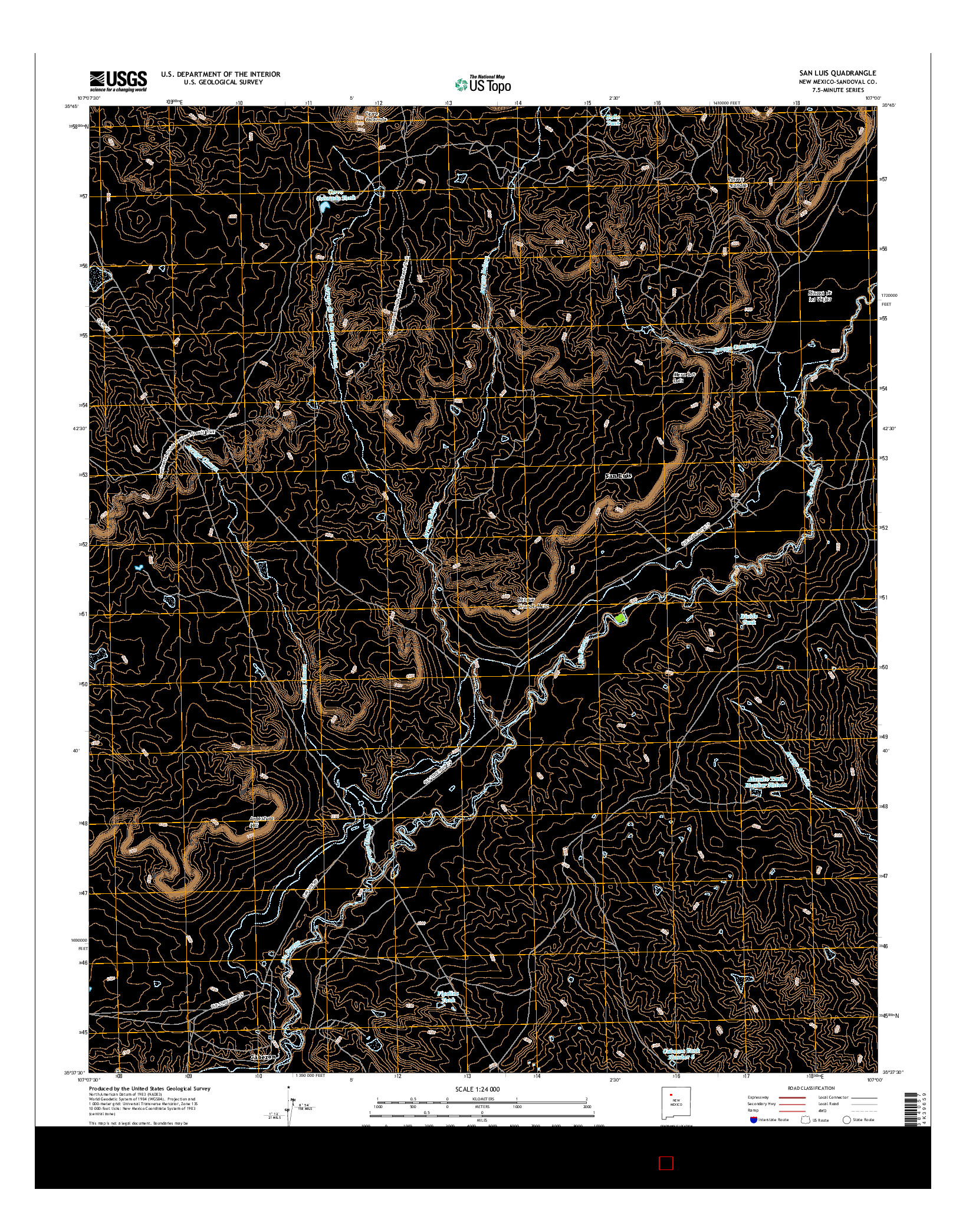 USGS US TOPO 7.5-MINUTE MAP FOR SAN LUIS, NM 2017