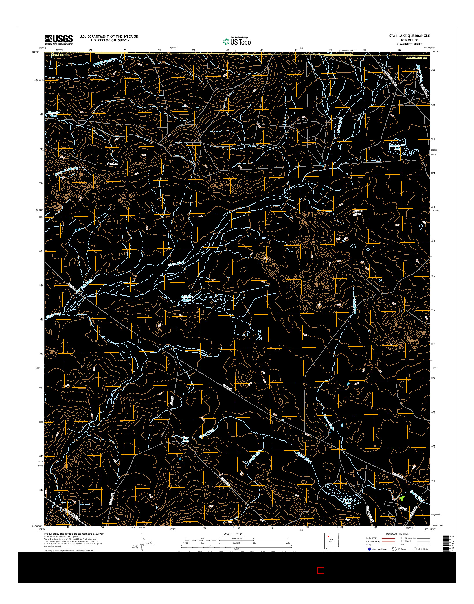 USGS US TOPO 7.5-MINUTE MAP FOR STAR LAKE, NM 2017