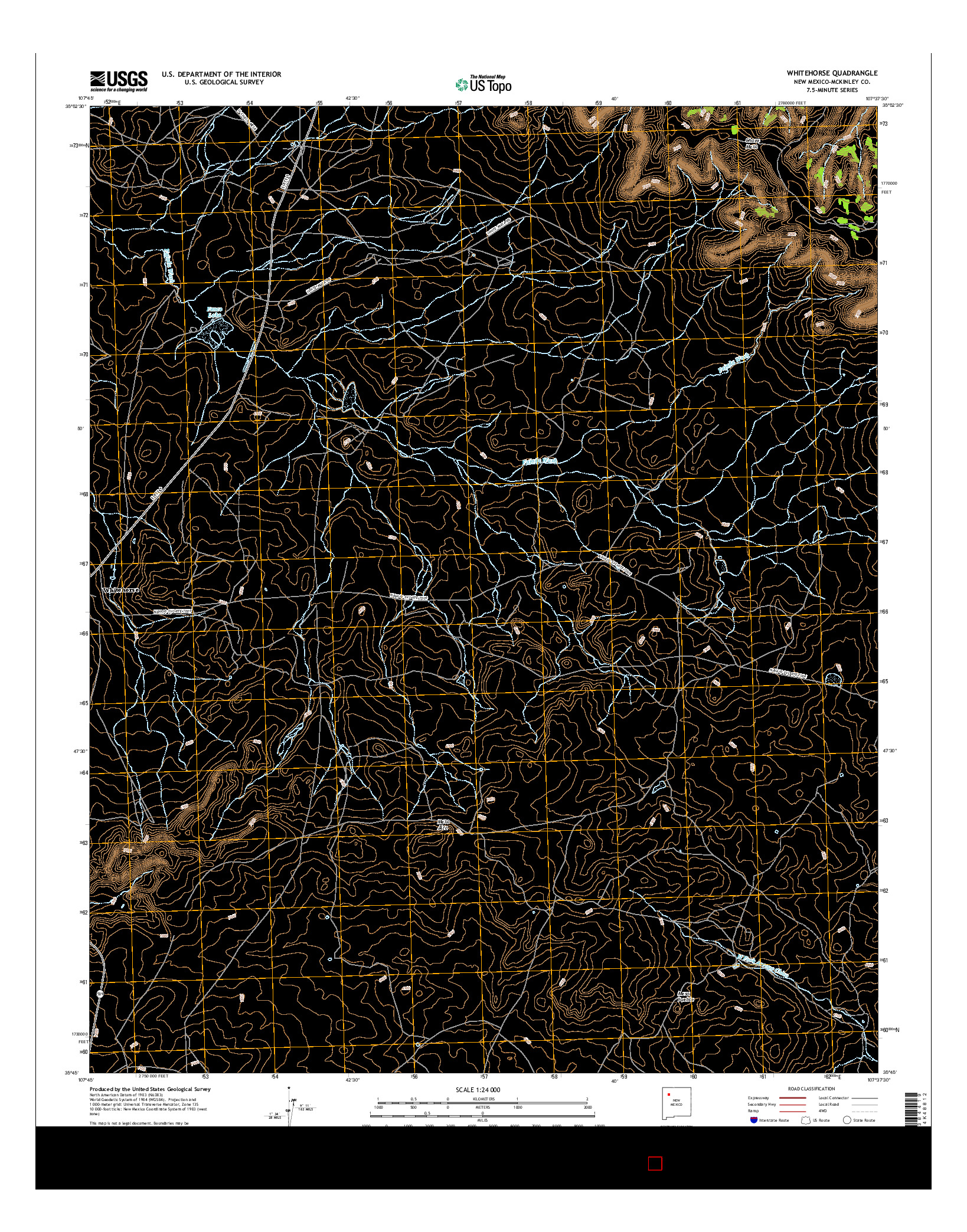 USGS US TOPO 7.5-MINUTE MAP FOR WHITEHORSE, NM 2017