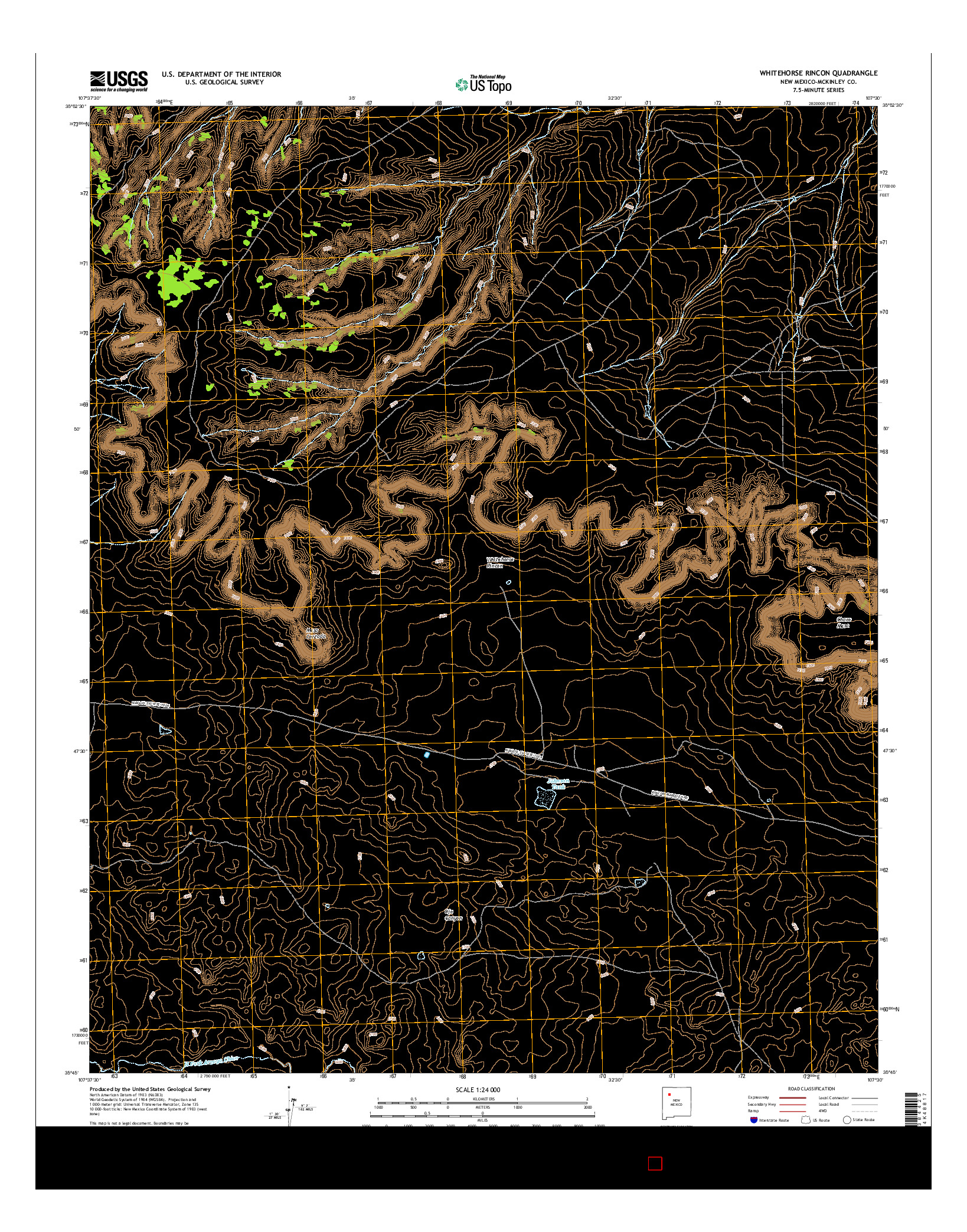 USGS US TOPO 7.5-MINUTE MAP FOR WHITEHORSE RINCON, NM 2017