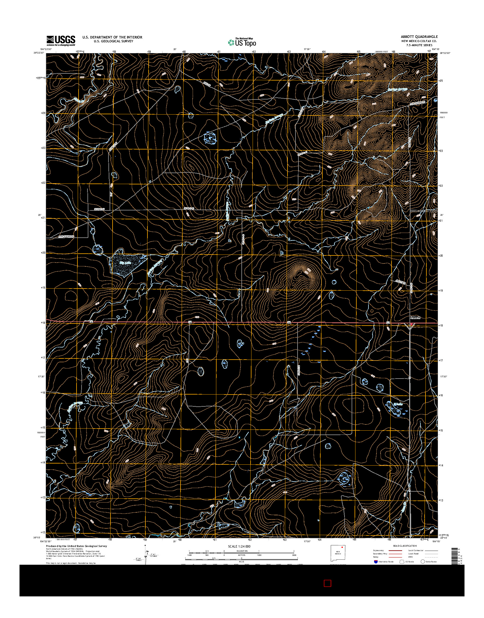 USGS US TOPO 7.5-MINUTE MAP FOR ABBOTT, NM 2017