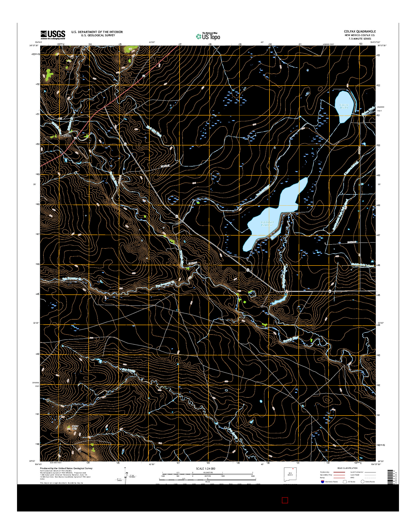 USGS US TOPO 7.5-MINUTE MAP FOR COLFAX, NM 2017