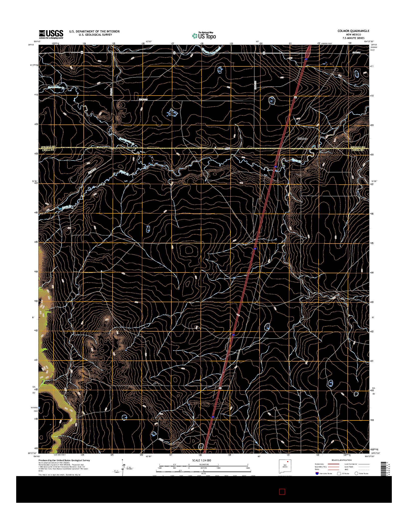 USGS US TOPO 7.5-MINUTE MAP FOR COLMOR, NM 2017