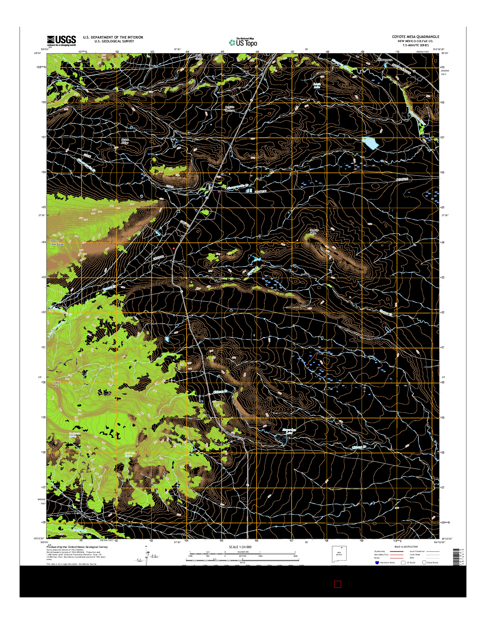 USGS US TOPO 7.5-MINUTE MAP FOR COYOTE MESA, NM 2017