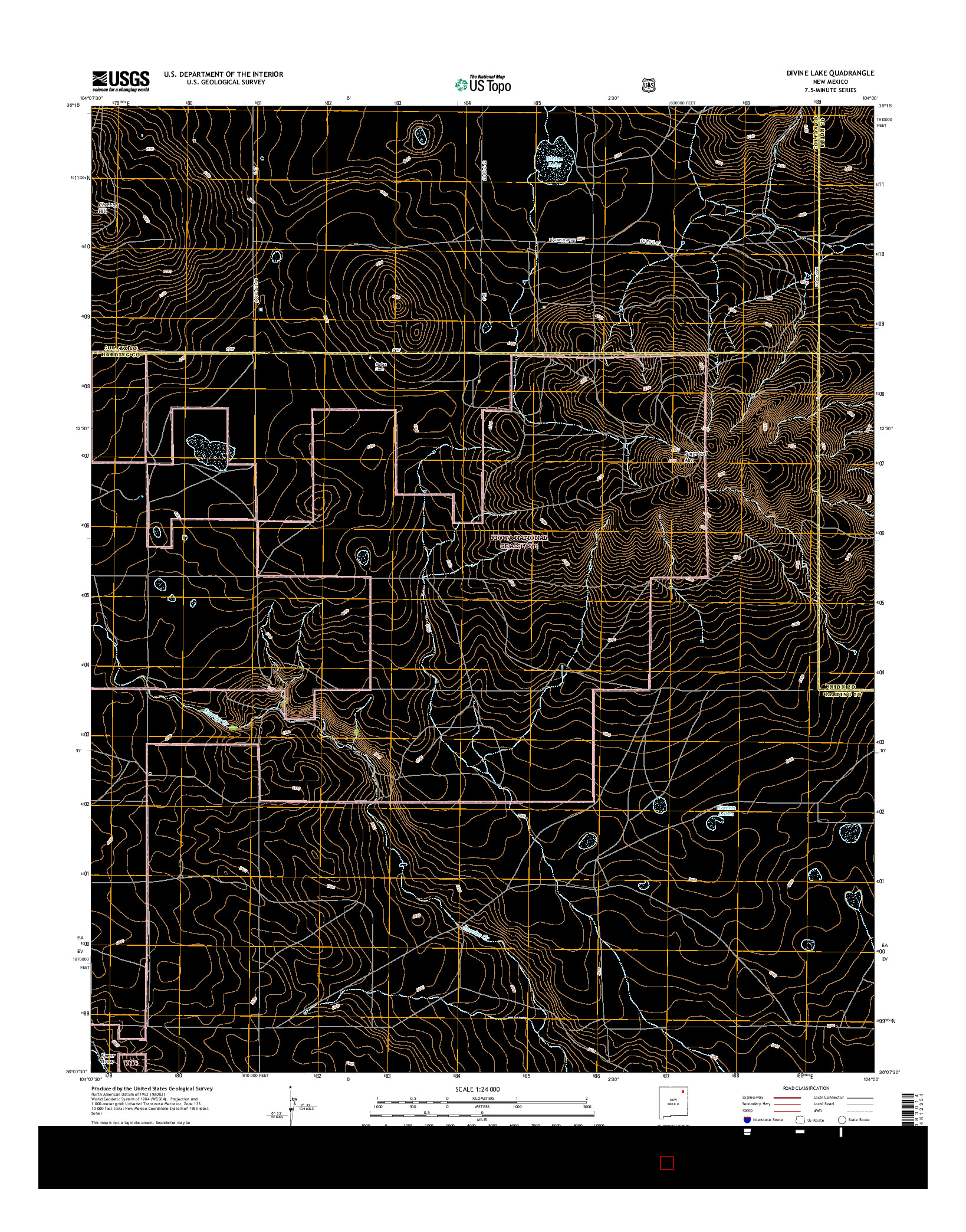 USGS US TOPO 7.5-MINUTE MAP FOR DIVINE LAKE, NM 2017