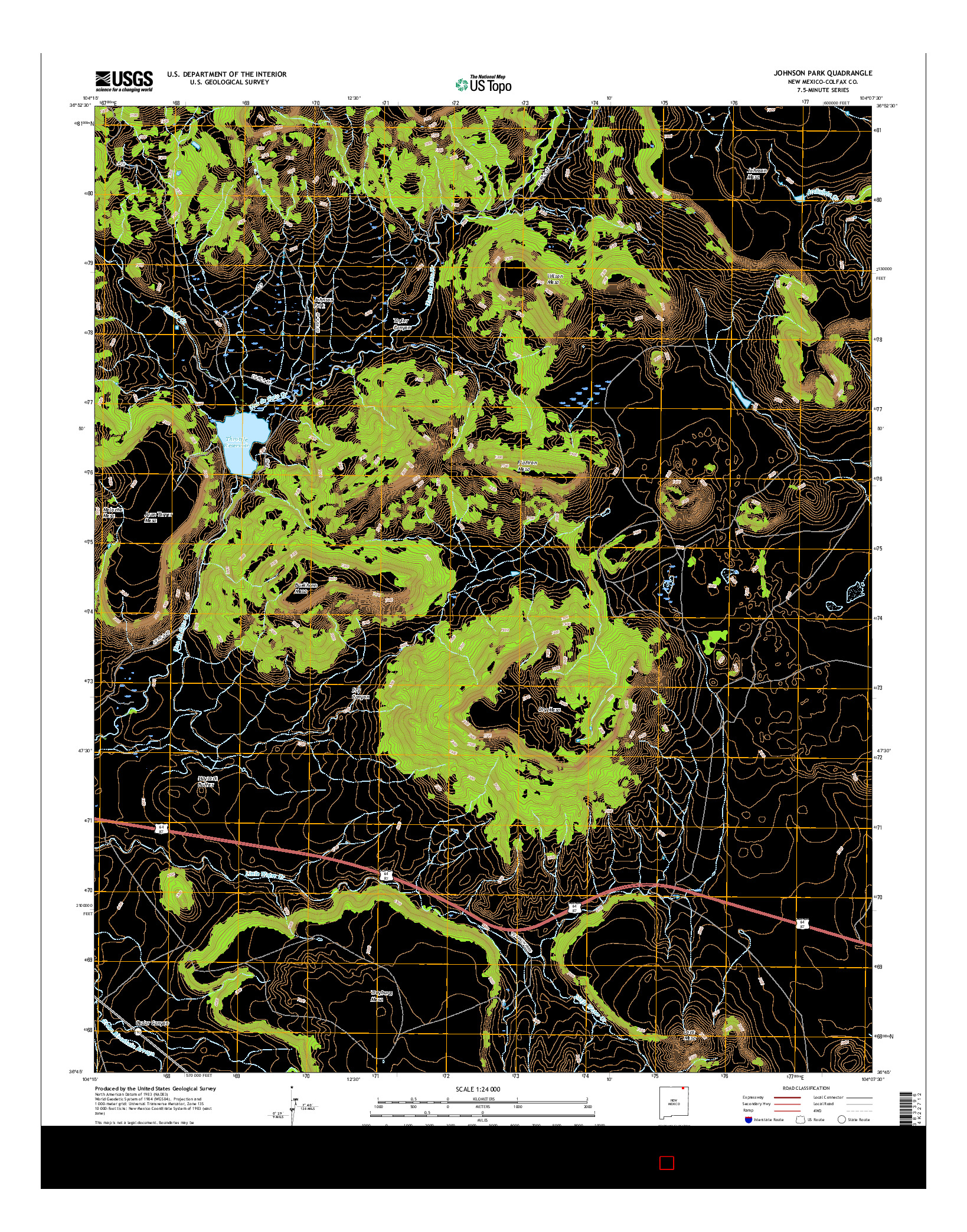 USGS US TOPO 7.5-MINUTE MAP FOR JOHNSON PARK, NM 2017