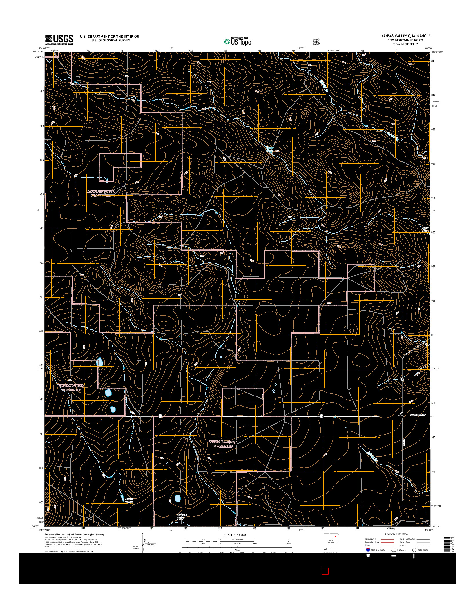 USGS US TOPO 7.5-MINUTE MAP FOR KANSAS VALLEY, NM 2017