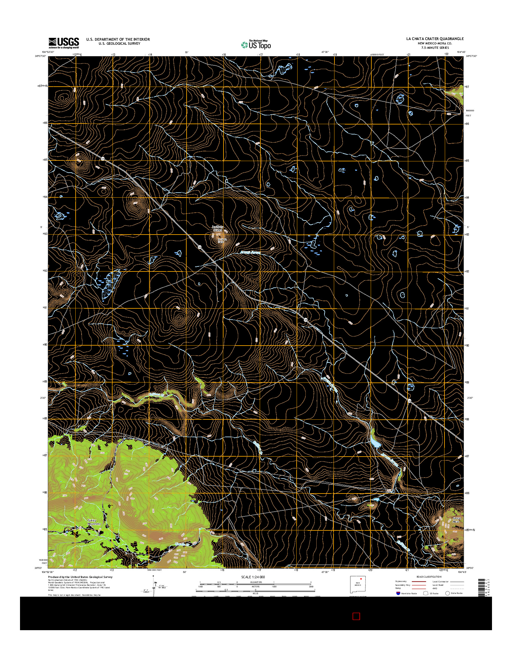 USGS US TOPO 7.5-MINUTE MAP FOR LA CHATA CRATER, NM 2017