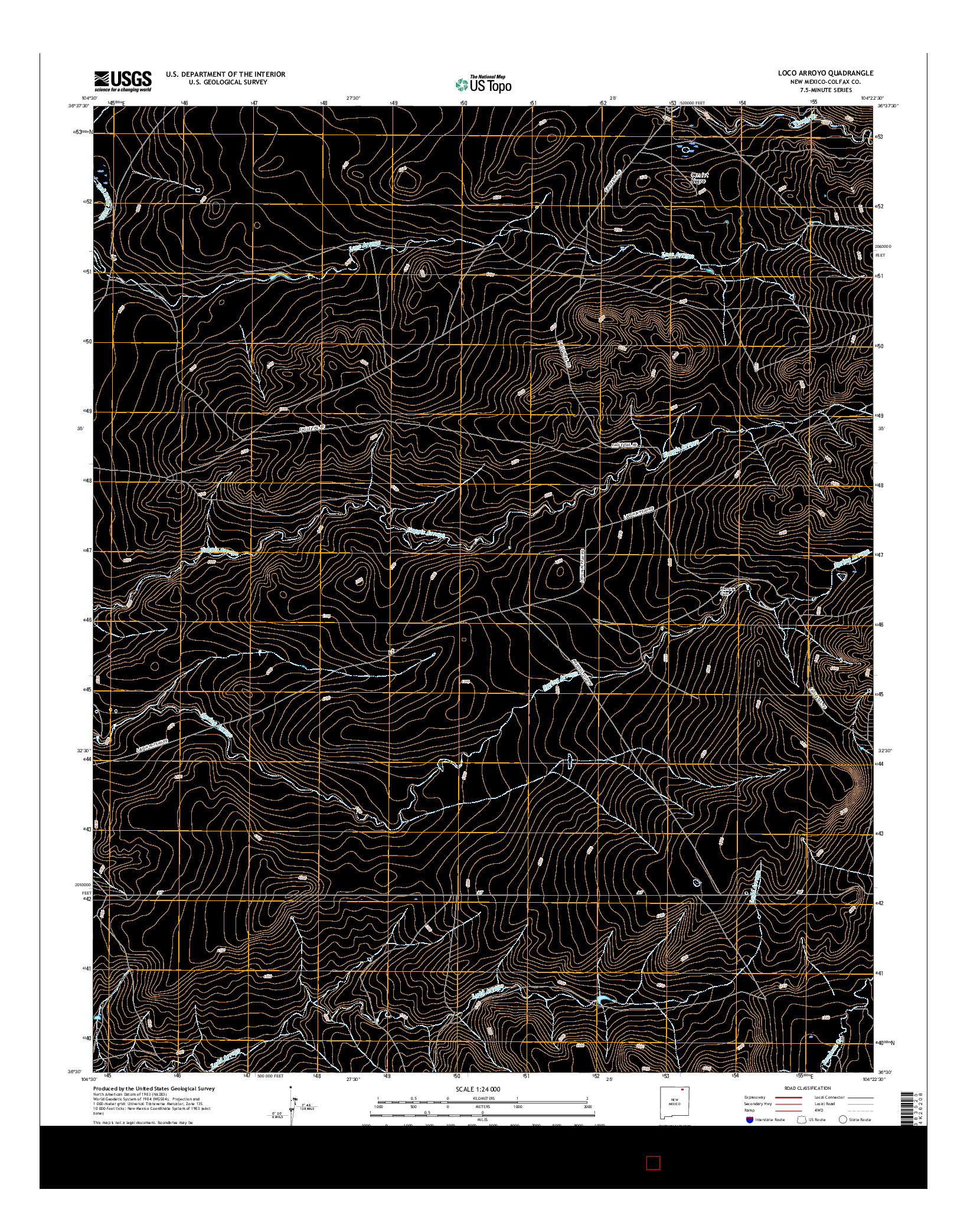 USGS US TOPO 7.5-MINUTE MAP FOR LOCO ARROYO, NM 2017