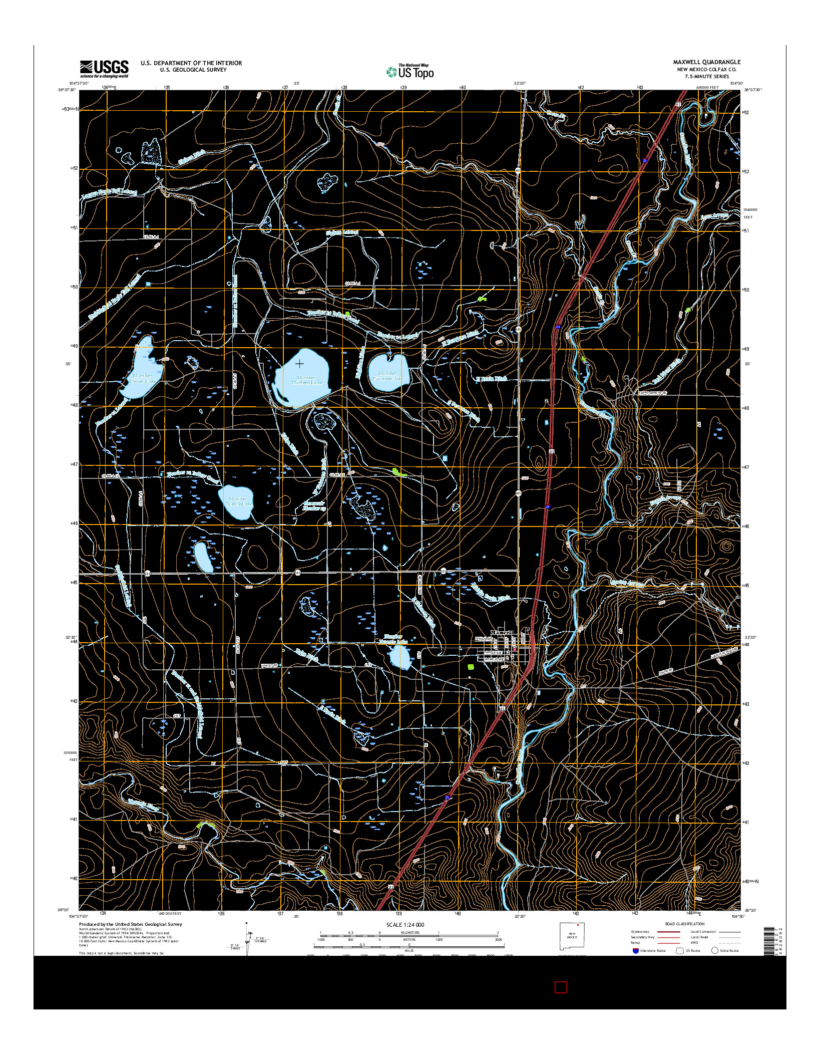 USGS US TOPO 7.5-MINUTE MAP FOR MAXWELL, NM 2017