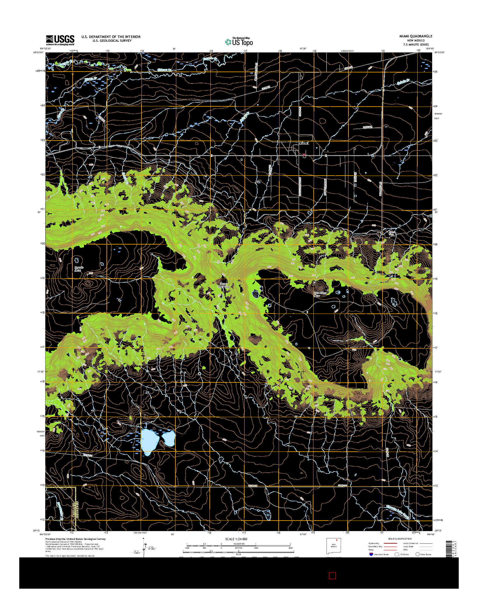 USGS US TOPO 7.5-MINUTE MAP FOR MIAMI, NM 2017