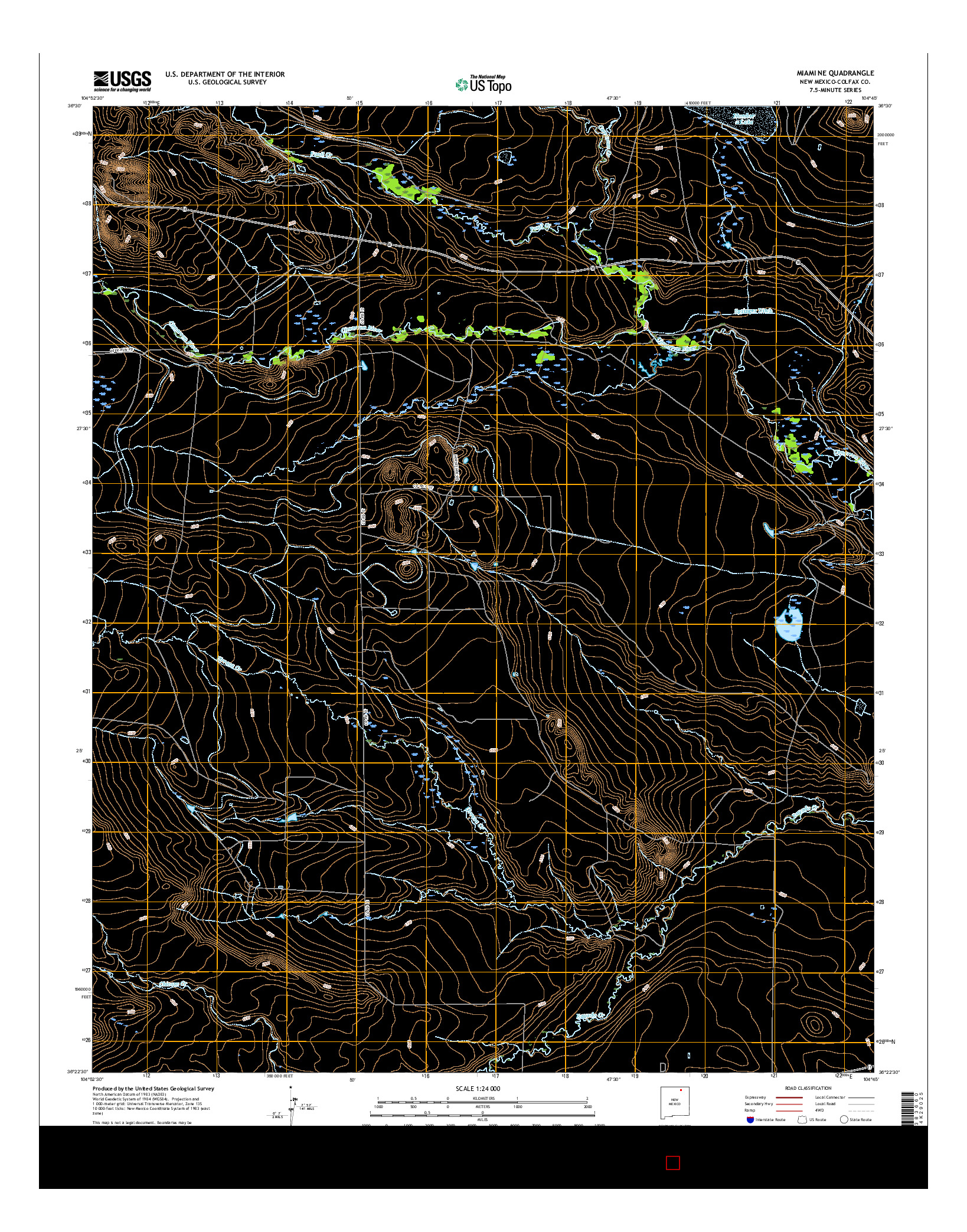 USGS US TOPO 7.5-MINUTE MAP FOR MIAMI NE, NM 2017