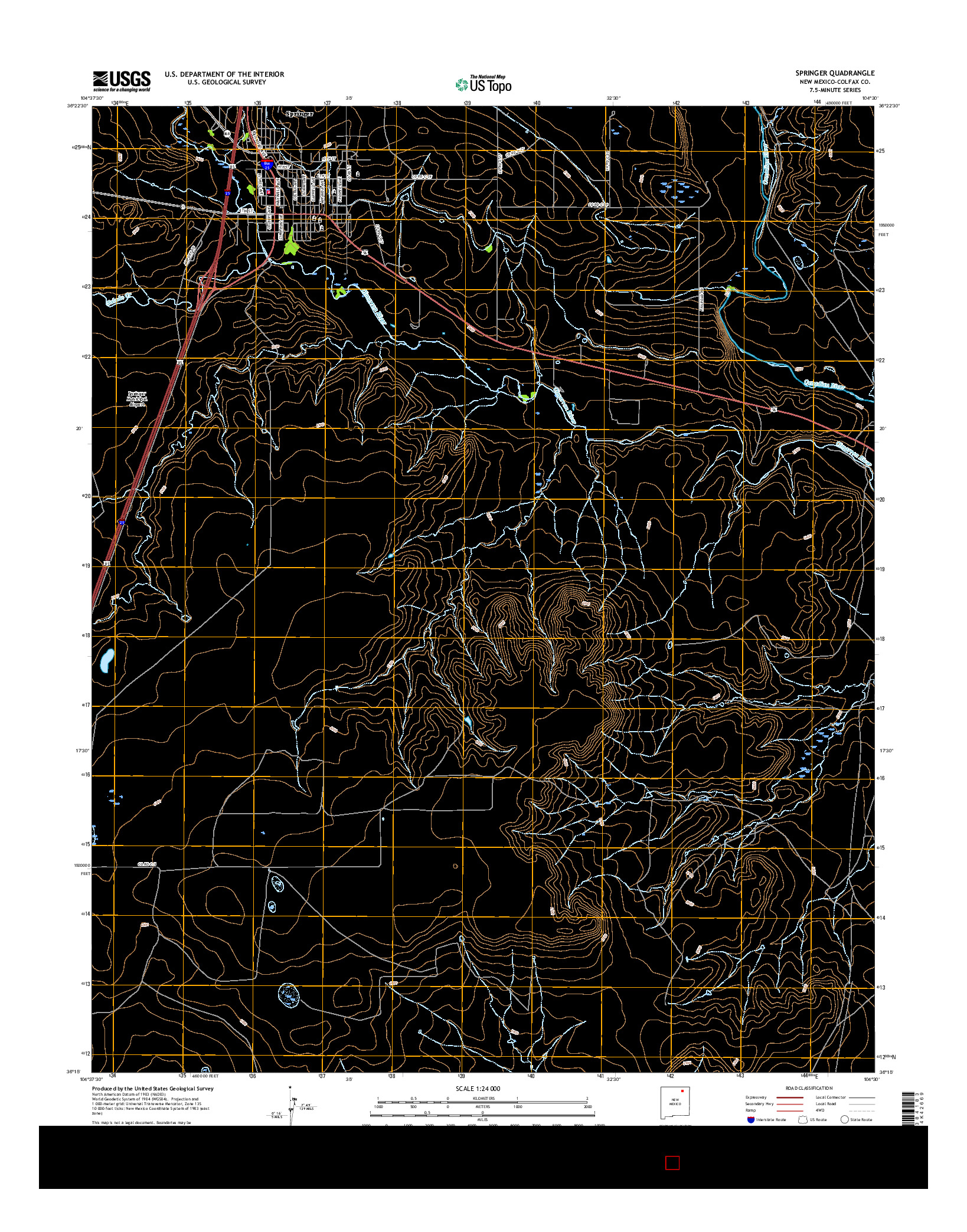 USGS US TOPO 7.5-MINUTE MAP FOR SPRINGER, NM 2017