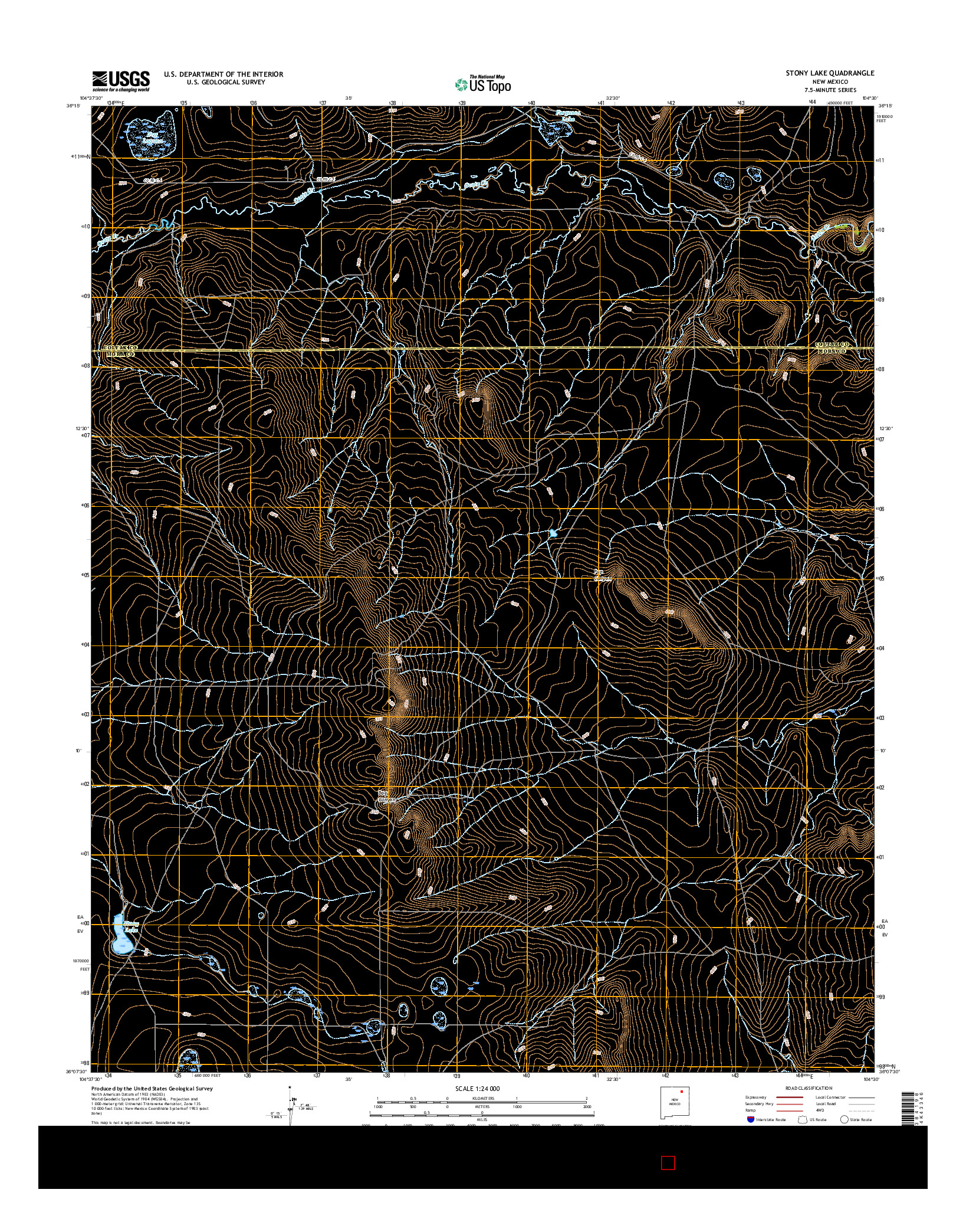 USGS US TOPO 7.5-MINUTE MAP FOR STONY LAKE, NM 2017