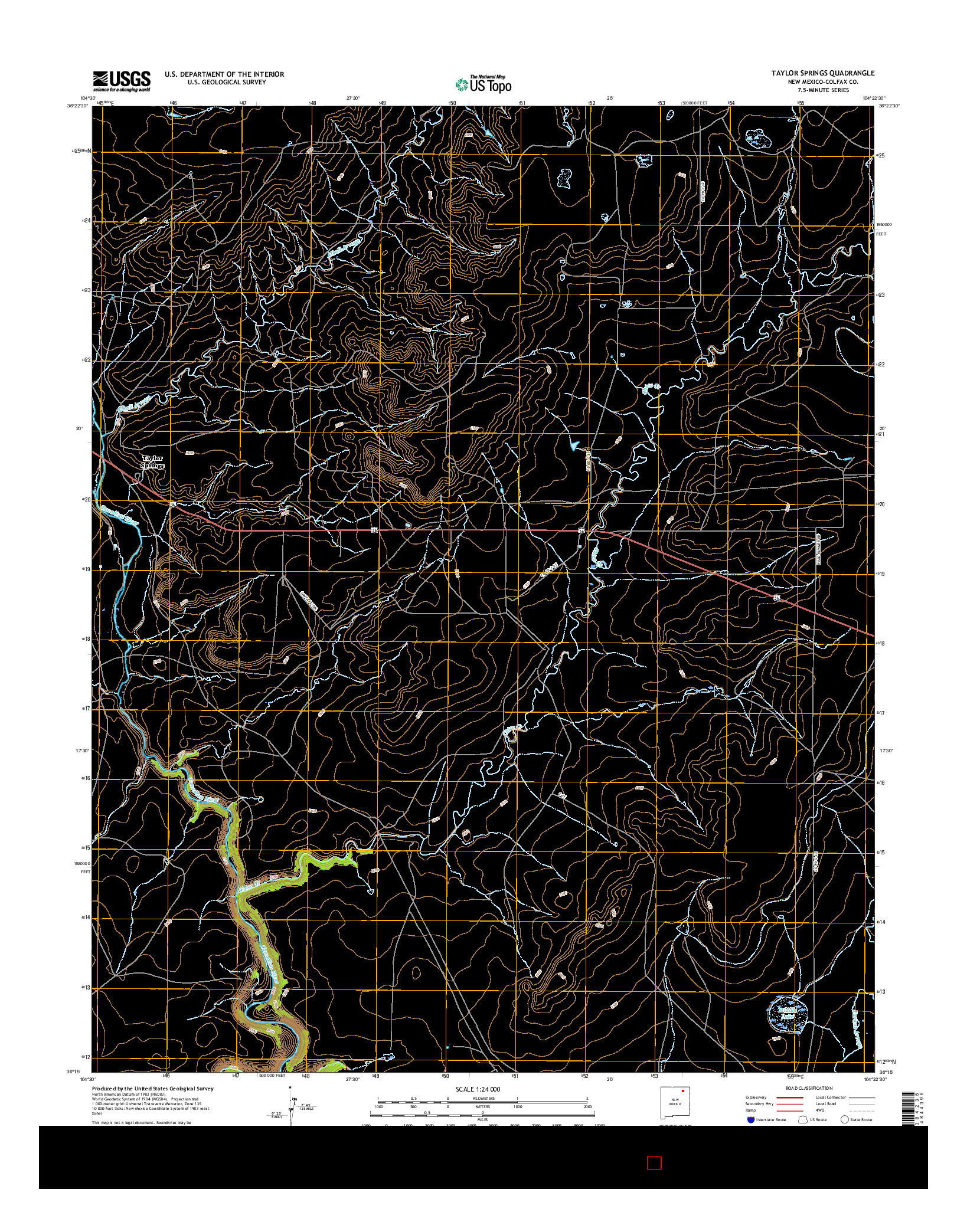 USGS US TOPO 7.5-MINUTE MAP FOR TAYLOR SPRINGS, NM 2017