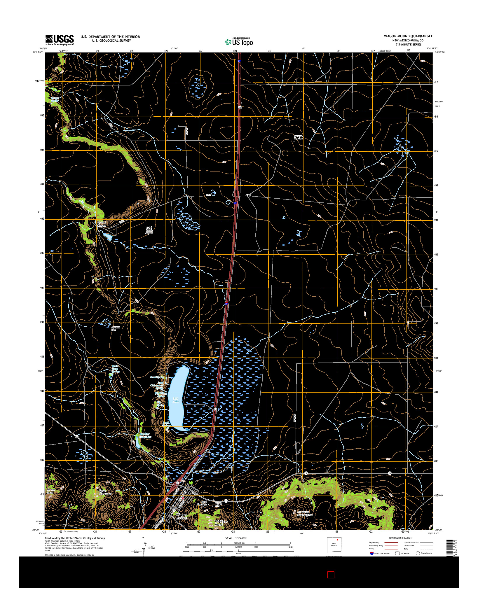 USGS US TOPO 7.5-MINUTE MAP FOR WAGON MOUND, NM 2017