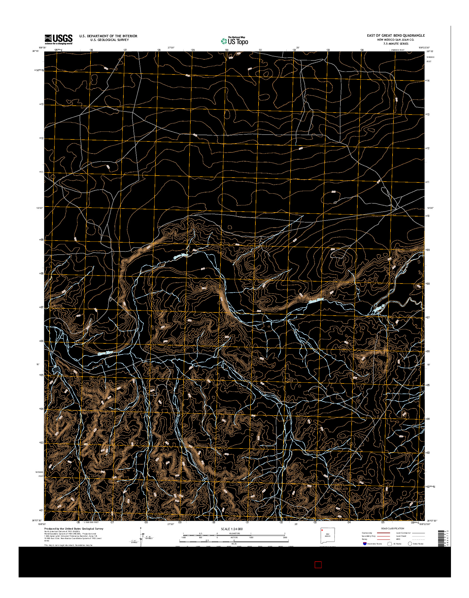 USGS US TOPO 7.5-MINUTE MAP FOR EAST OF GREAT BEND, NM 2017