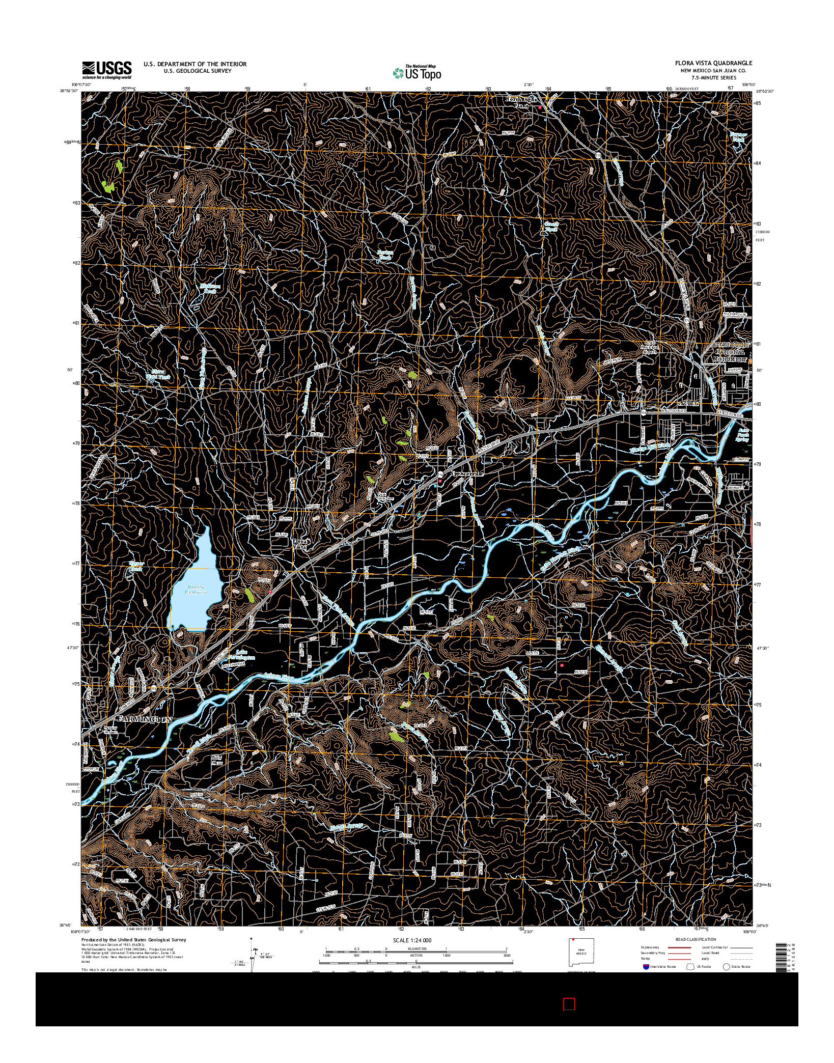 USGS US TOPO 7.5-MINUTE MAP FOR FLORA VISTA, NM 2017