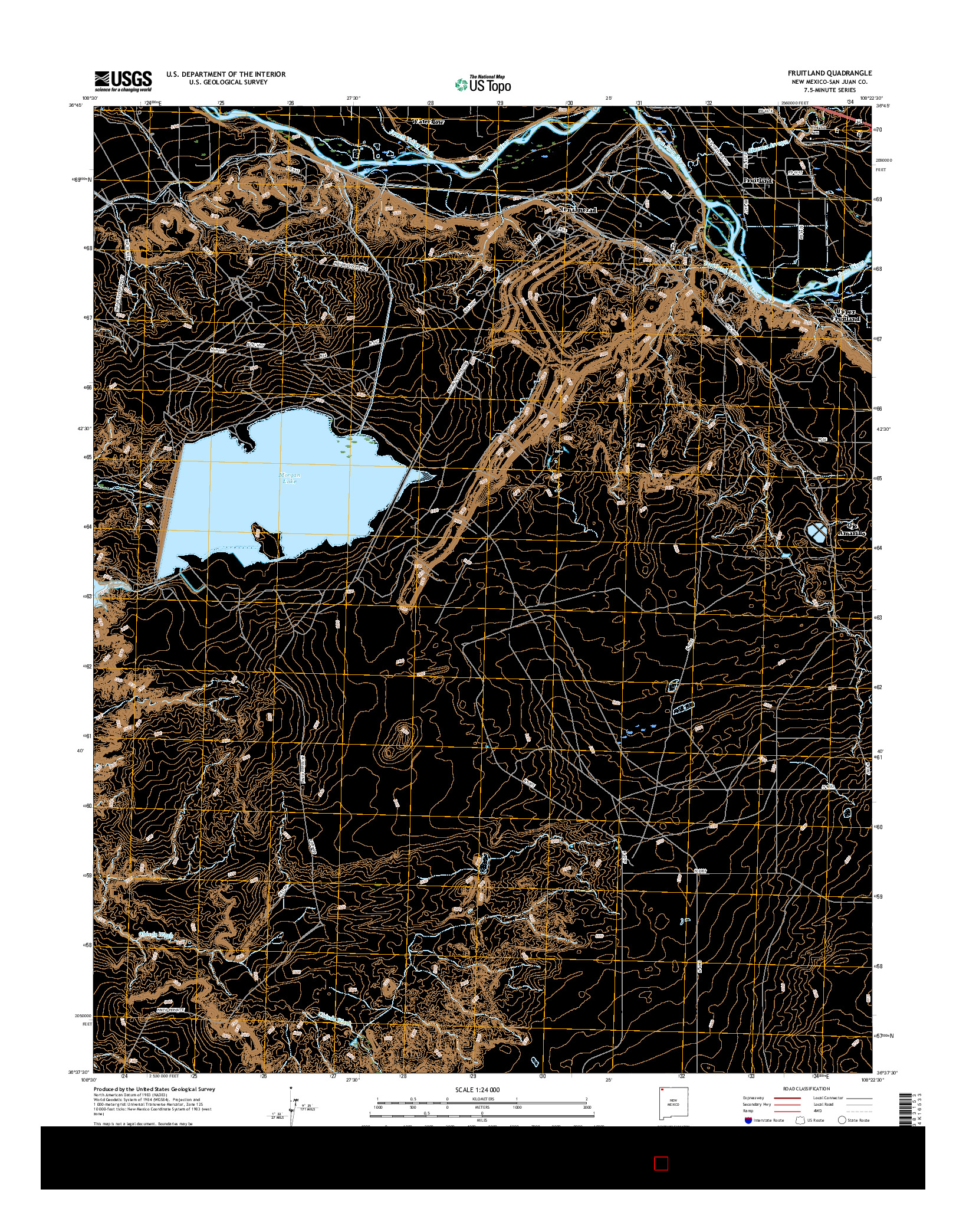 USGS US TOPO 7.5-MINUTE MAP FOR FRUITLAND, NM 2017