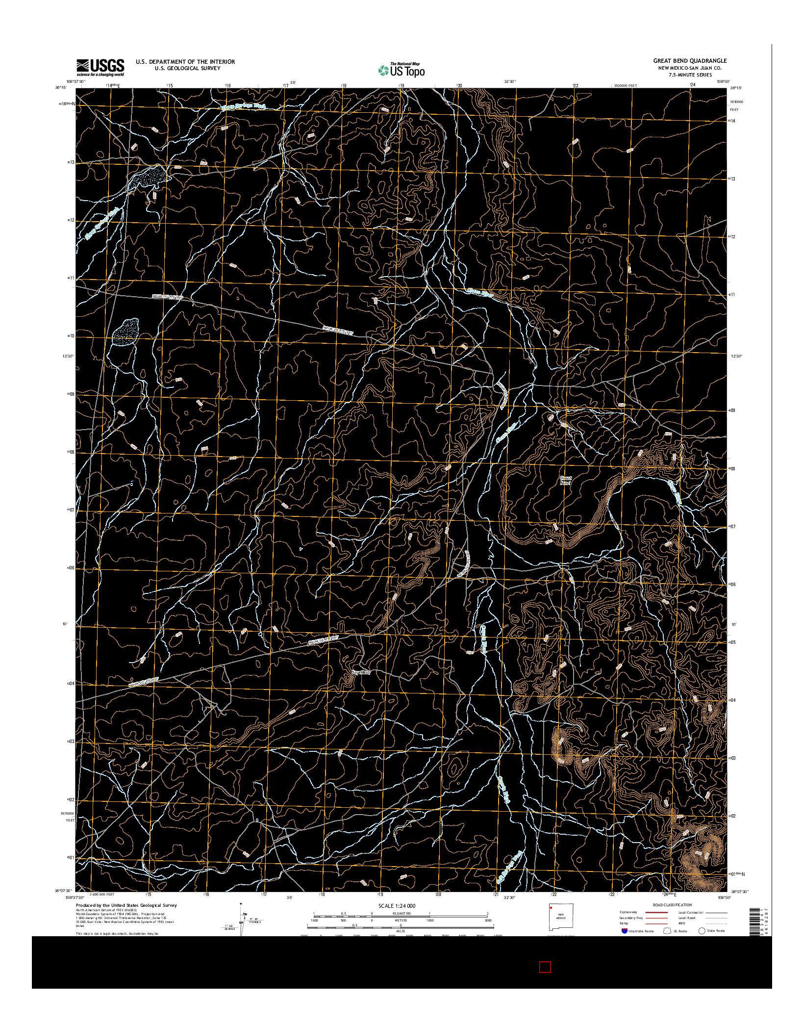 USGS US TOPO 7.5-MINUTE MAP FOR GREAT BEND, NM 2017