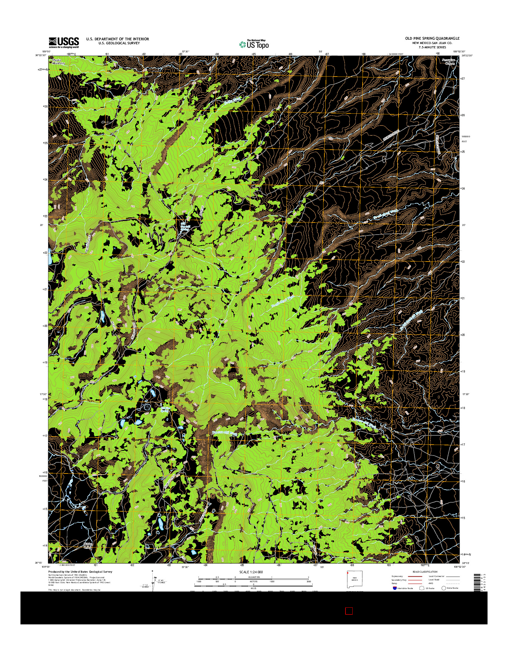 USGS US TOPO 7.5-MINUTE MAP FOR OLD PINE SPRING, NM 2017