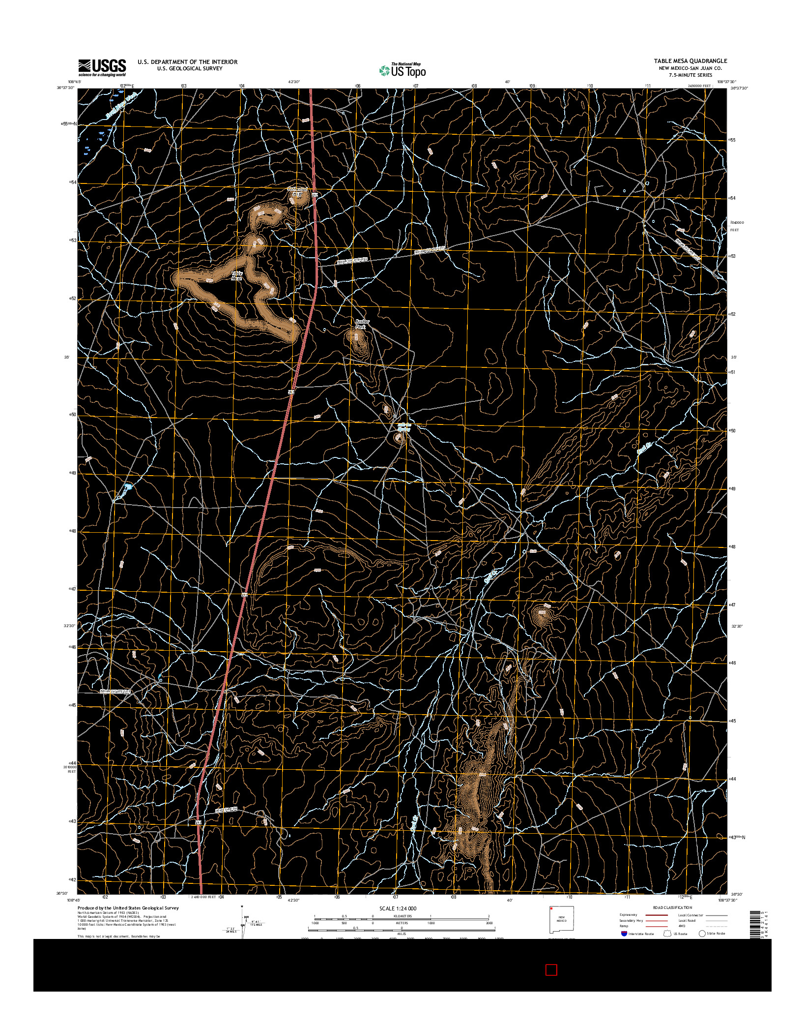 USGS US TOPO 7.5-MINUTE MAP FOR TABLE MESA, NM 2017