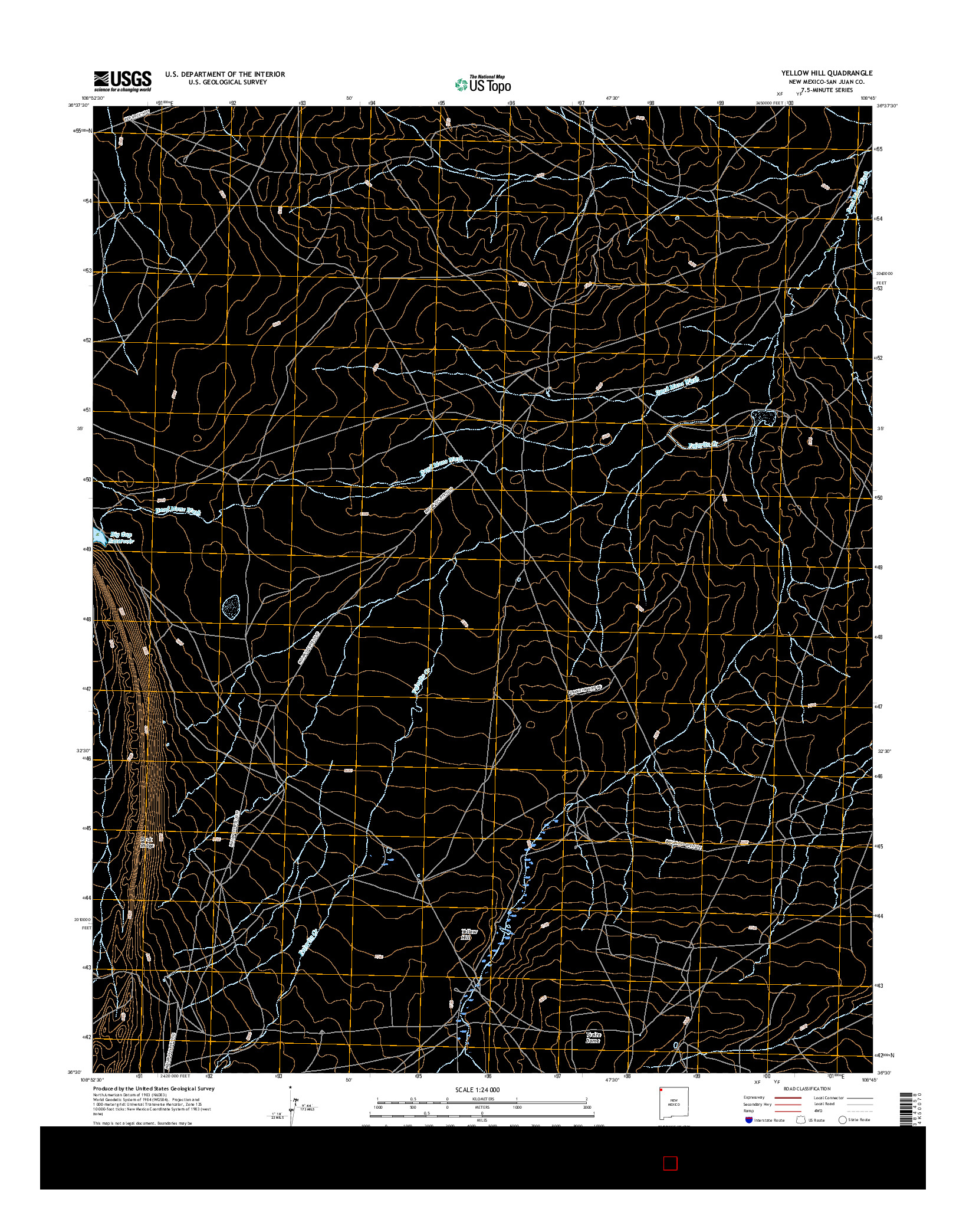 USGS US TOPO 7.5-MINUTE MAP FOR YELLOW HILL, NM 2017