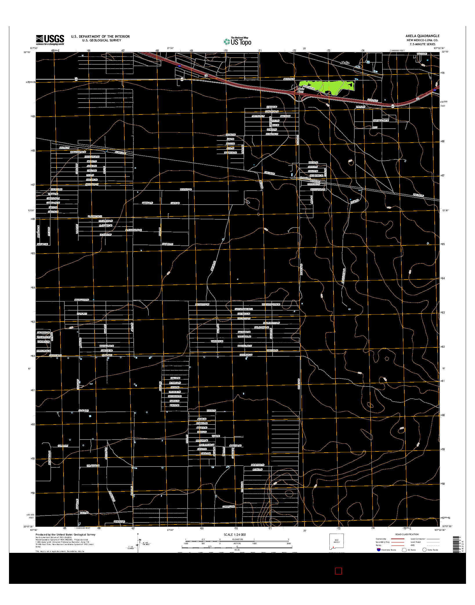 USGS US TOPO 7.5-MINUTE MAP FOR AKELA, NM 2017