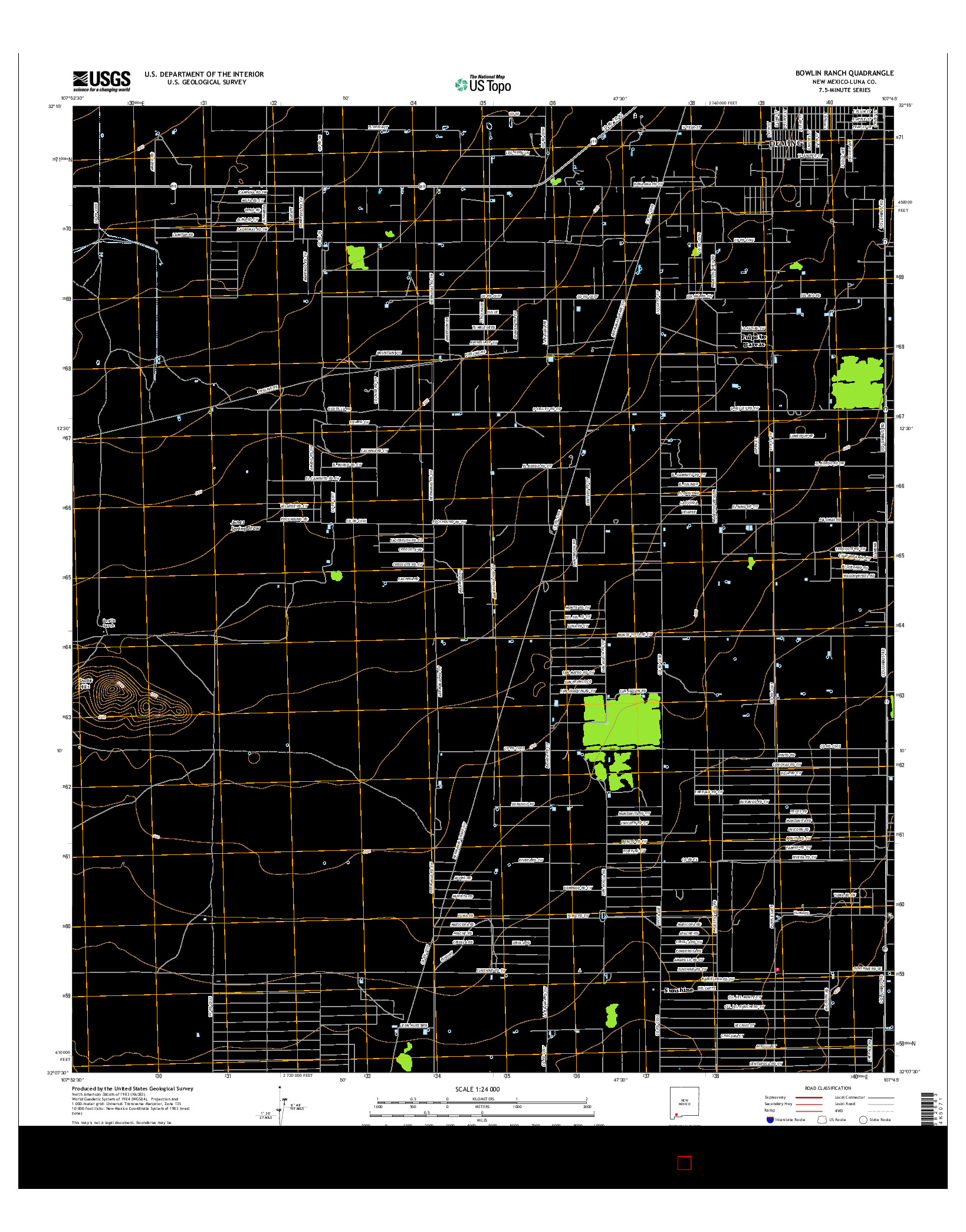 USGS US TOPO 7.5-MINUTE MAP FOR BOWLIN RANCH, NM 2017