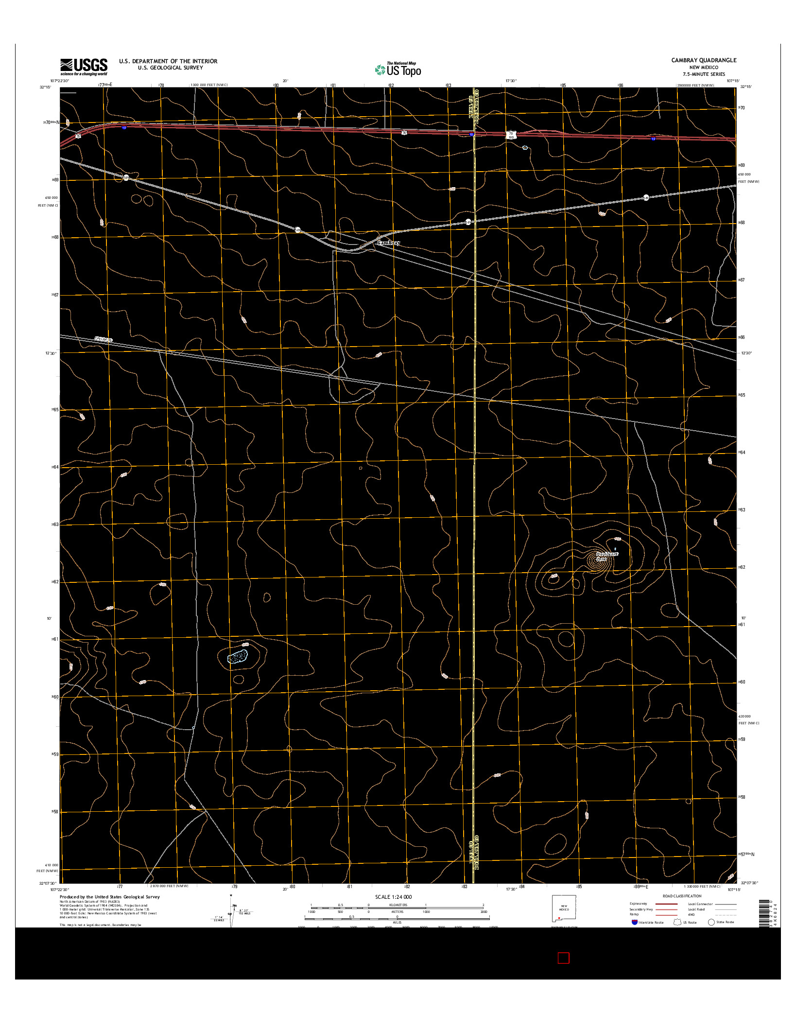 USGS US TOPO 7.5-MINUTE MAP FOR CAMBRAY, NM 2017