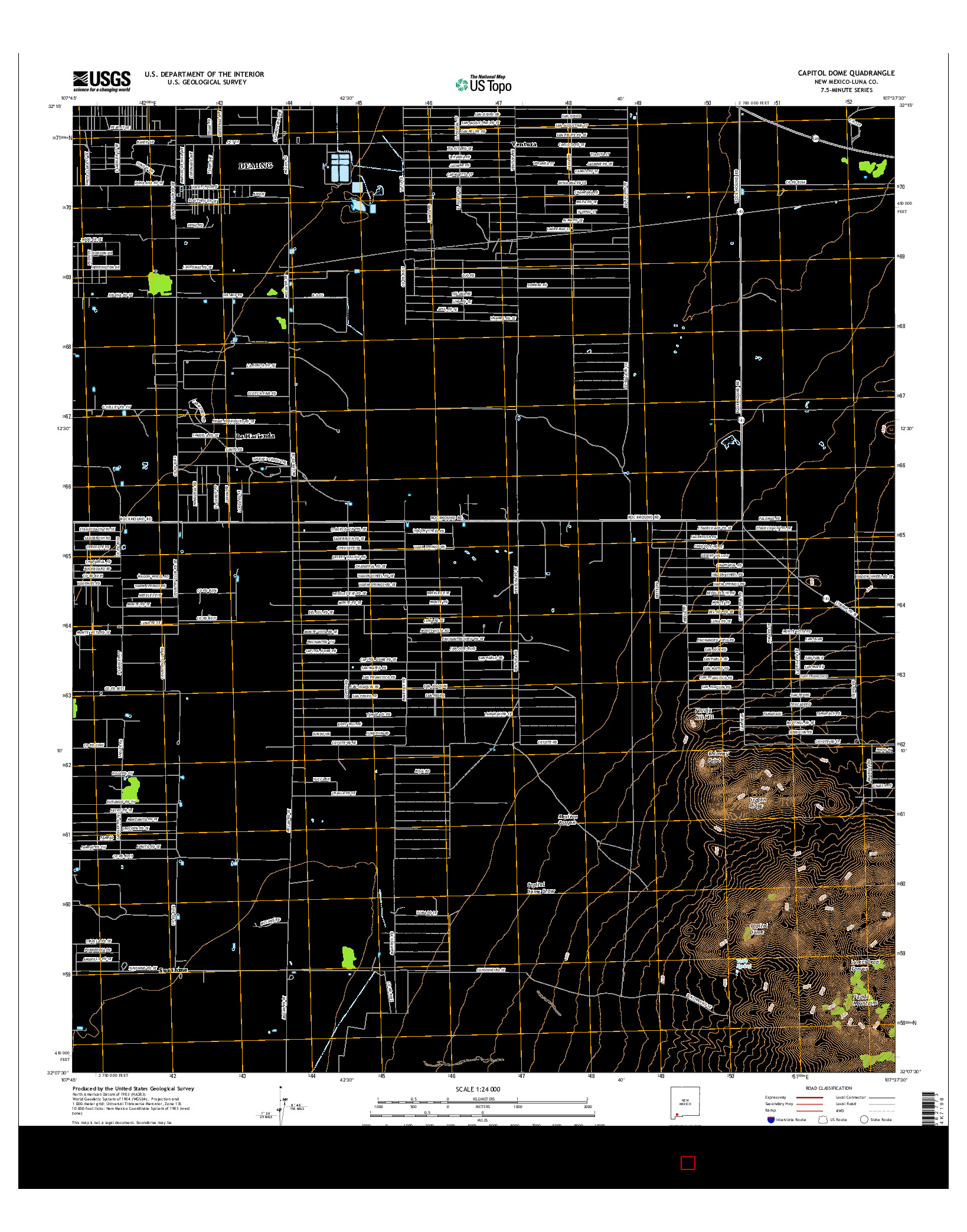 USGS US TOPO 7.5-MINUTE MAP FOR CAPITOL DOME, NM 2017