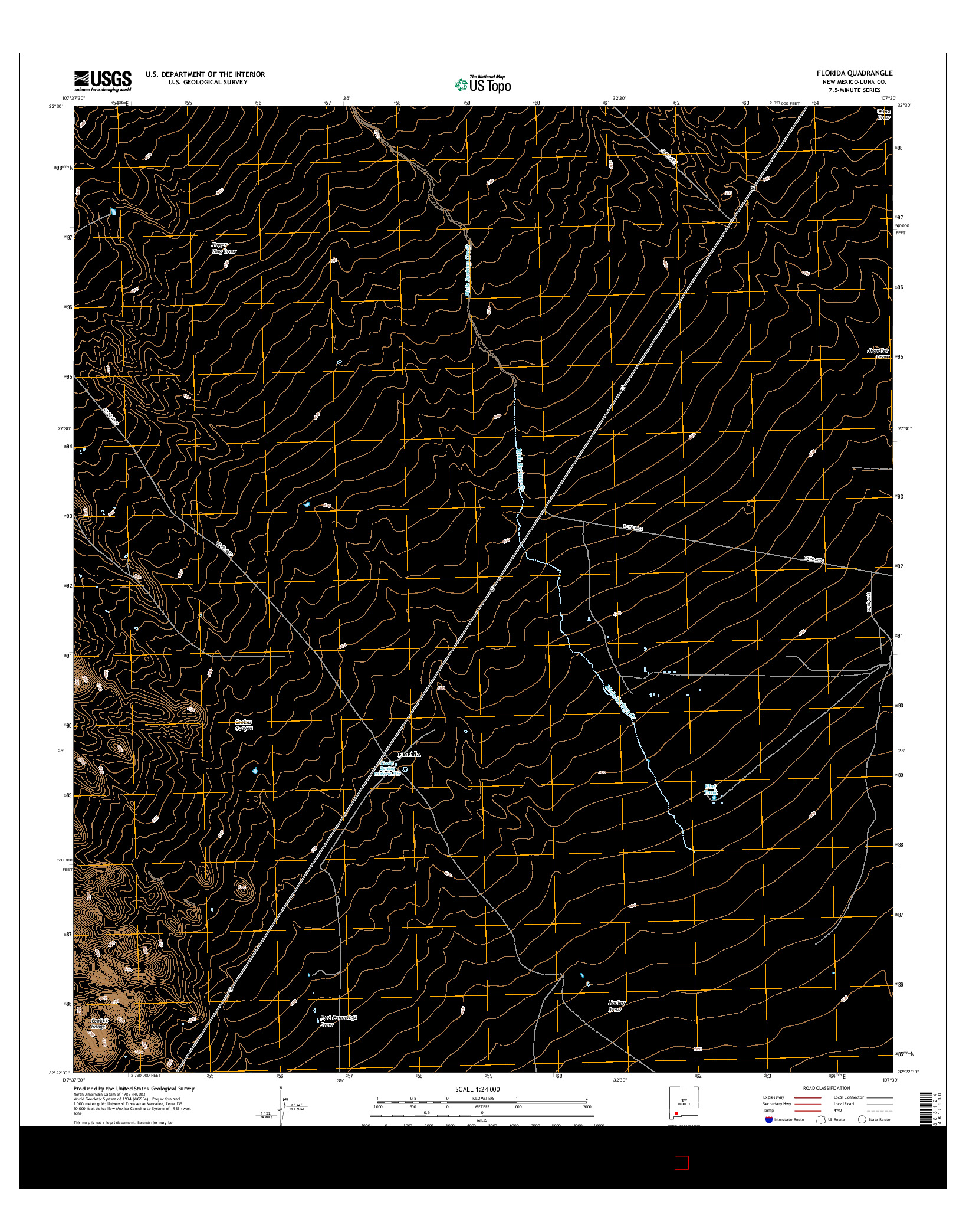 USGS US TOPO 7.5-MINUTE MAP FOR FLORIDA, NM 2017