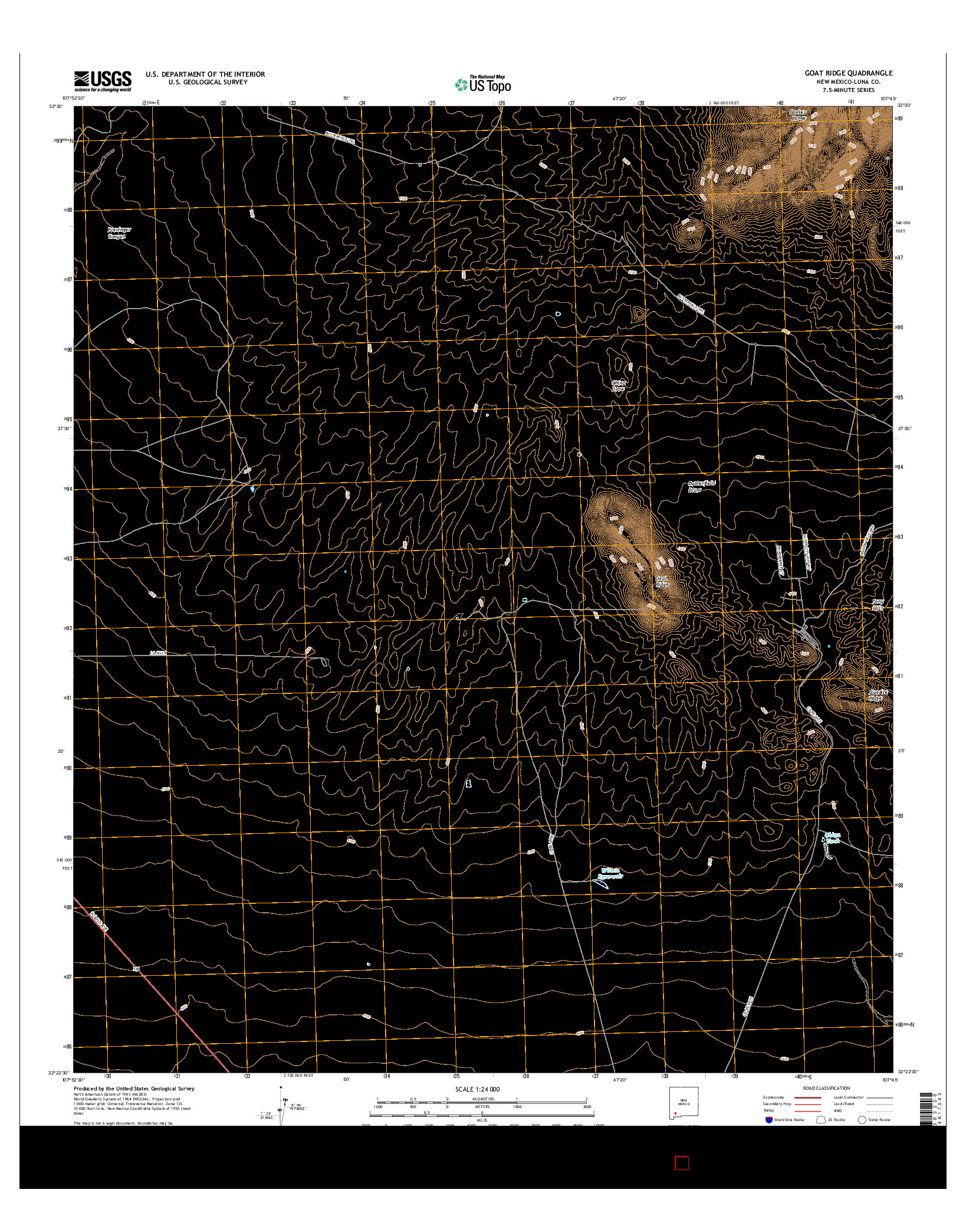 USGS US TOPO 7.5-MINUTE MAP FOR GOAT RIDGE, NM 2017